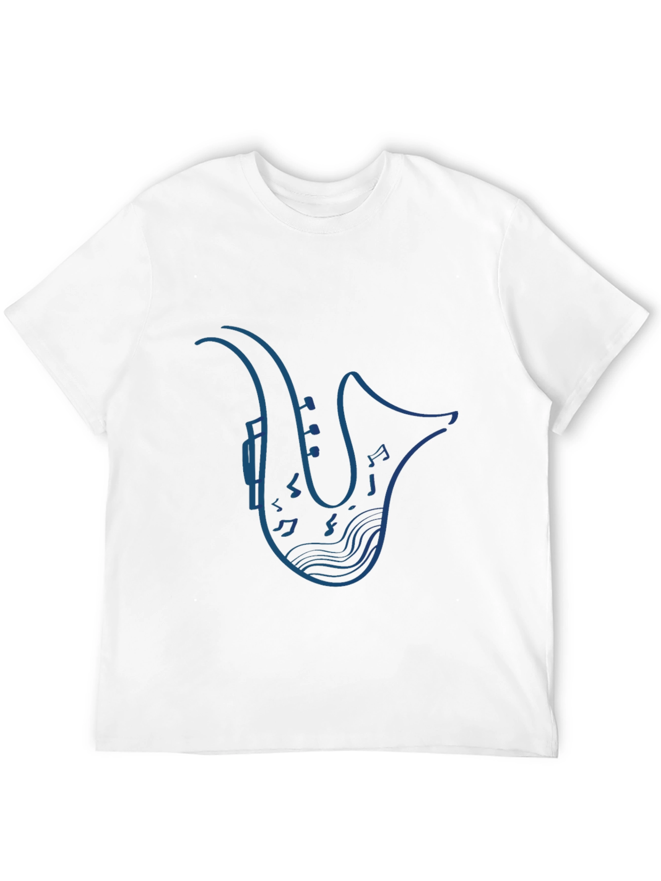 Saxophone Music Notes Graphic Tee - Stylish Black T-Shirt
