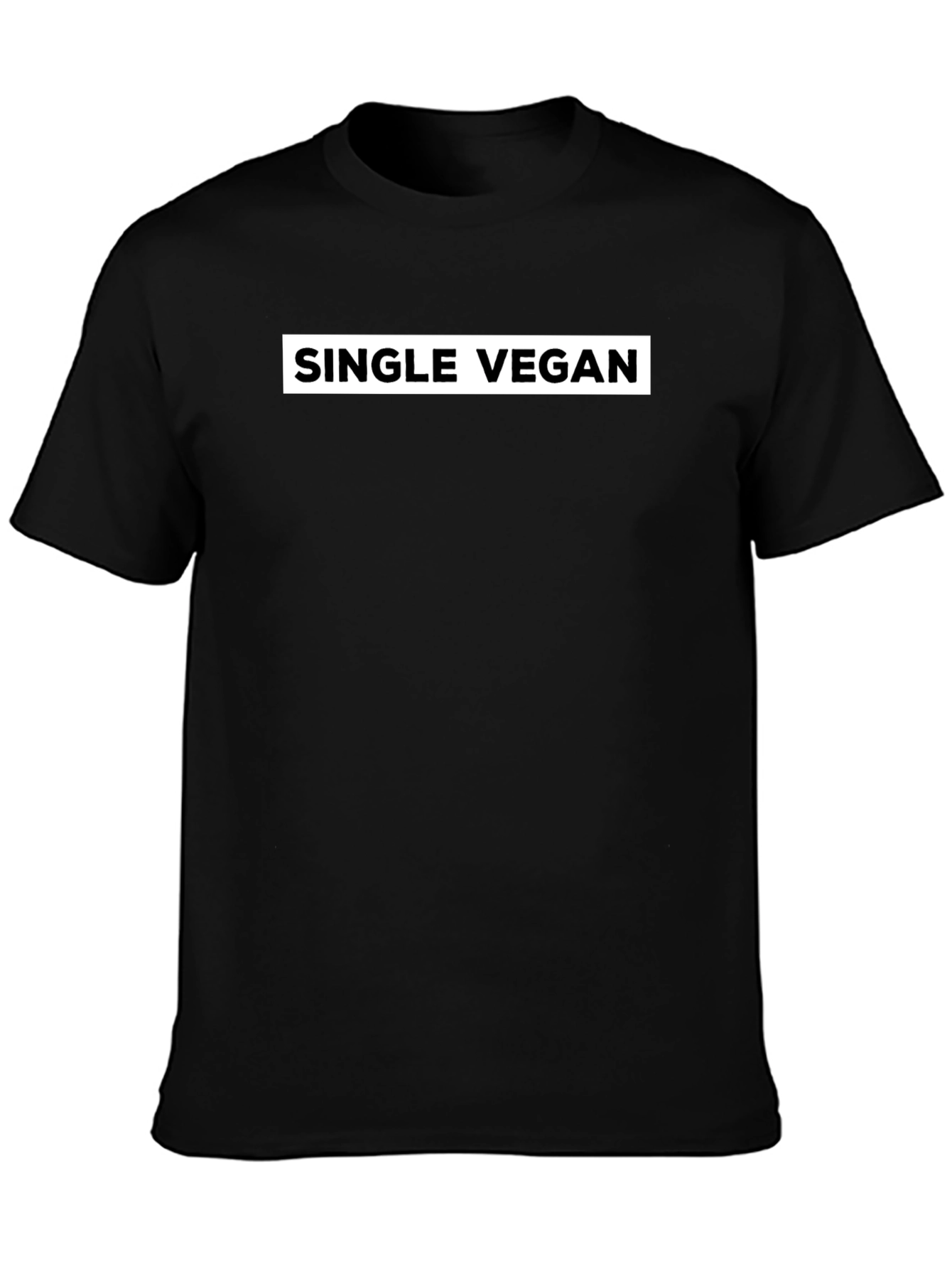 Single Vegan T-Shirt - Black Crew Neck