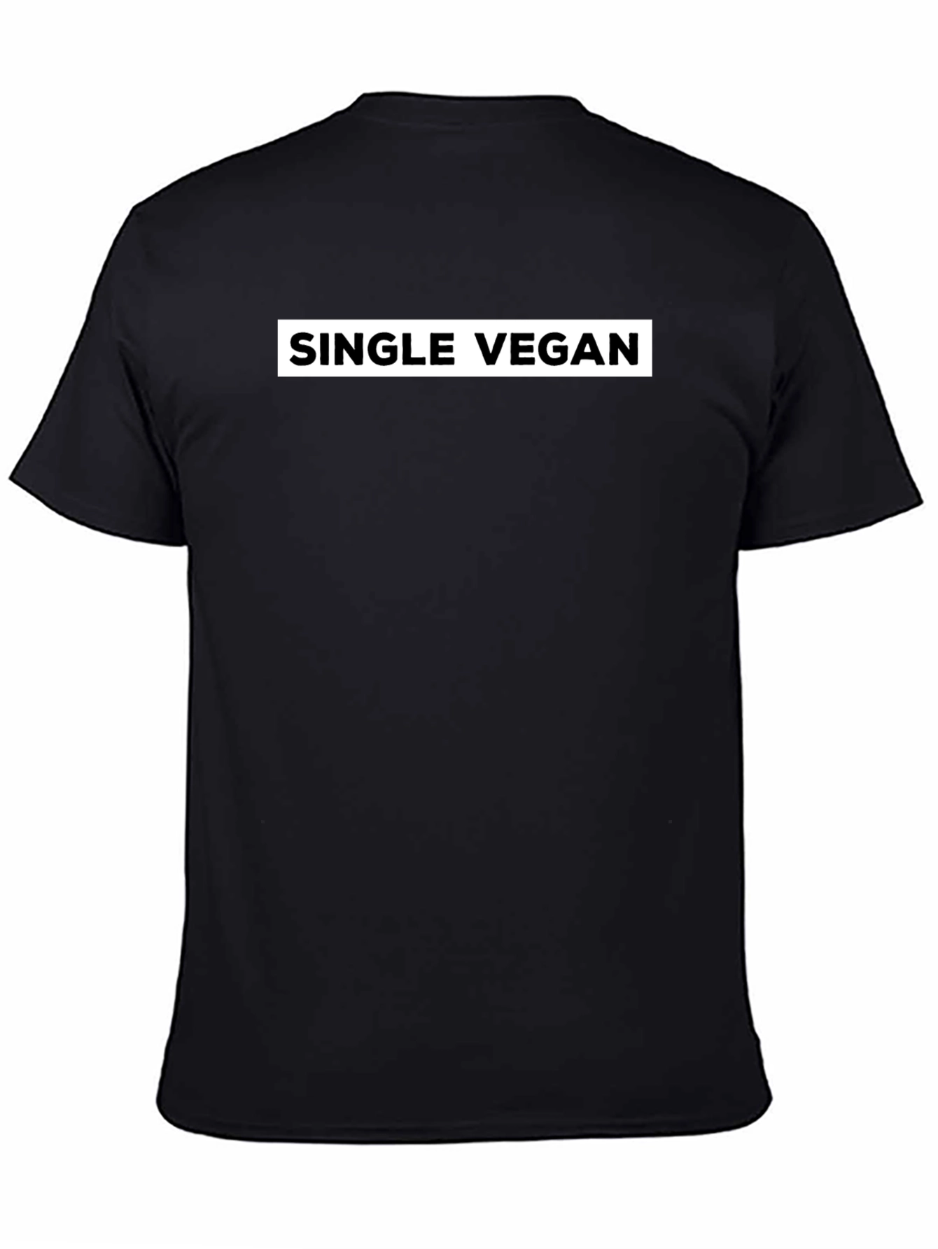 Single Vegan T-Shirt - Black Crew Neck
