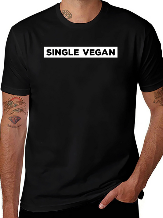 Single Vegan T-Shirt - Black Crew Neck