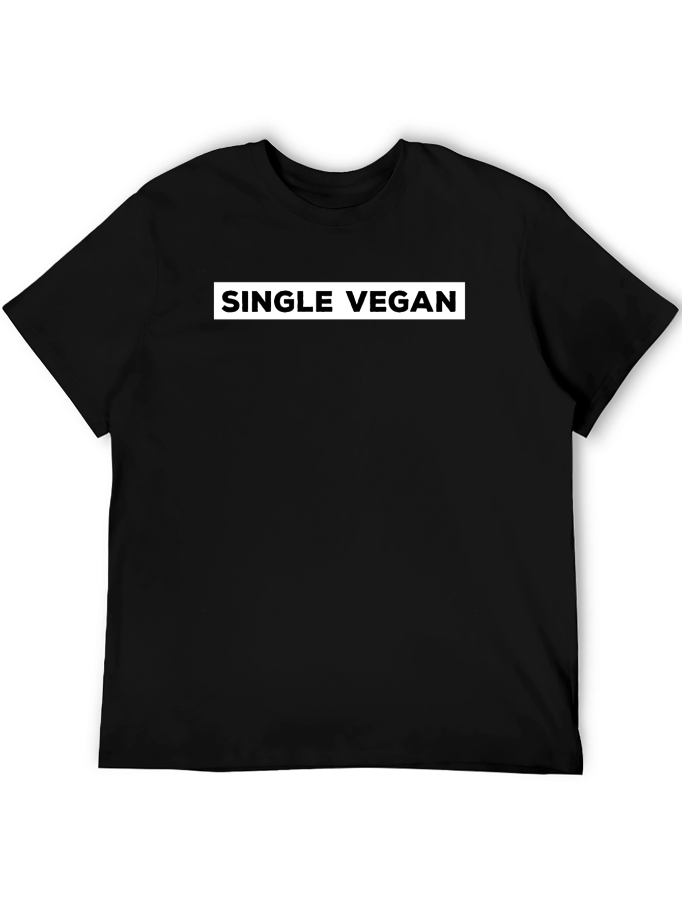 Single Vegan T-Shirt - Black Crew Neck
