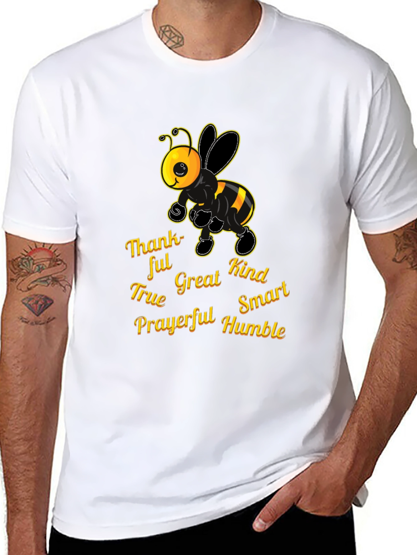 Bee Kind T-Shirt - Thankful True Great Smart Prayerful