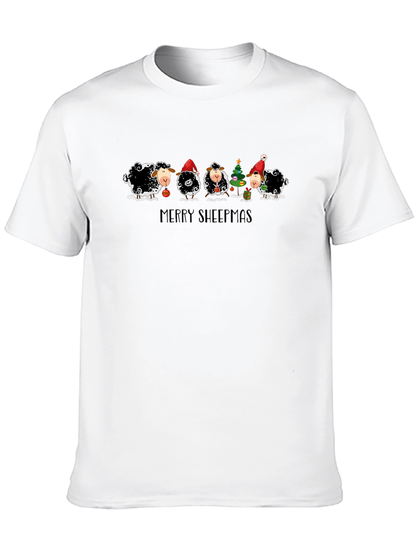 Merry Sheepmas Graphic T-Shirt - Black