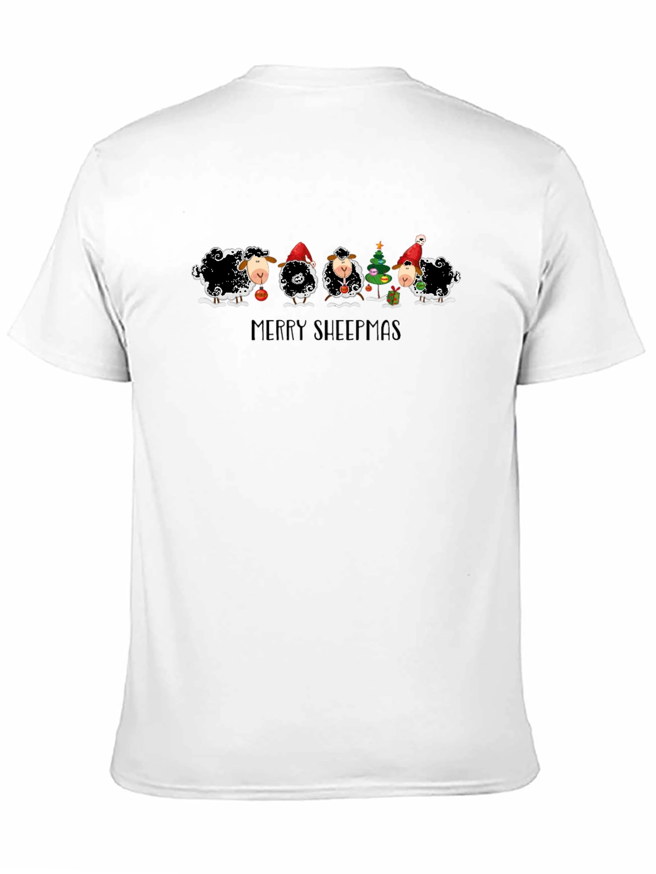 Merry Sheepmas Graphic T-Shirt - Black