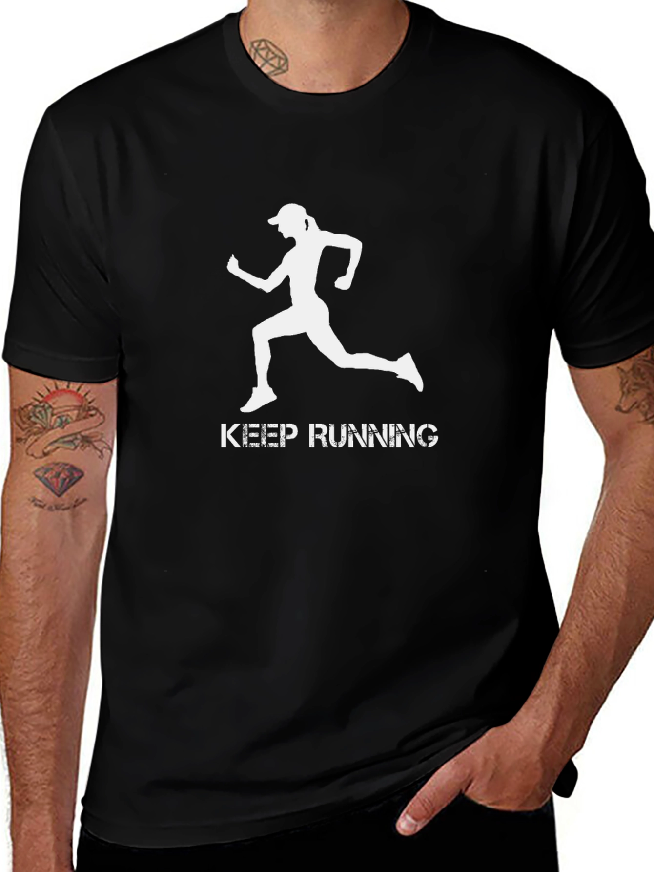 Keep Running Black T-Shirt