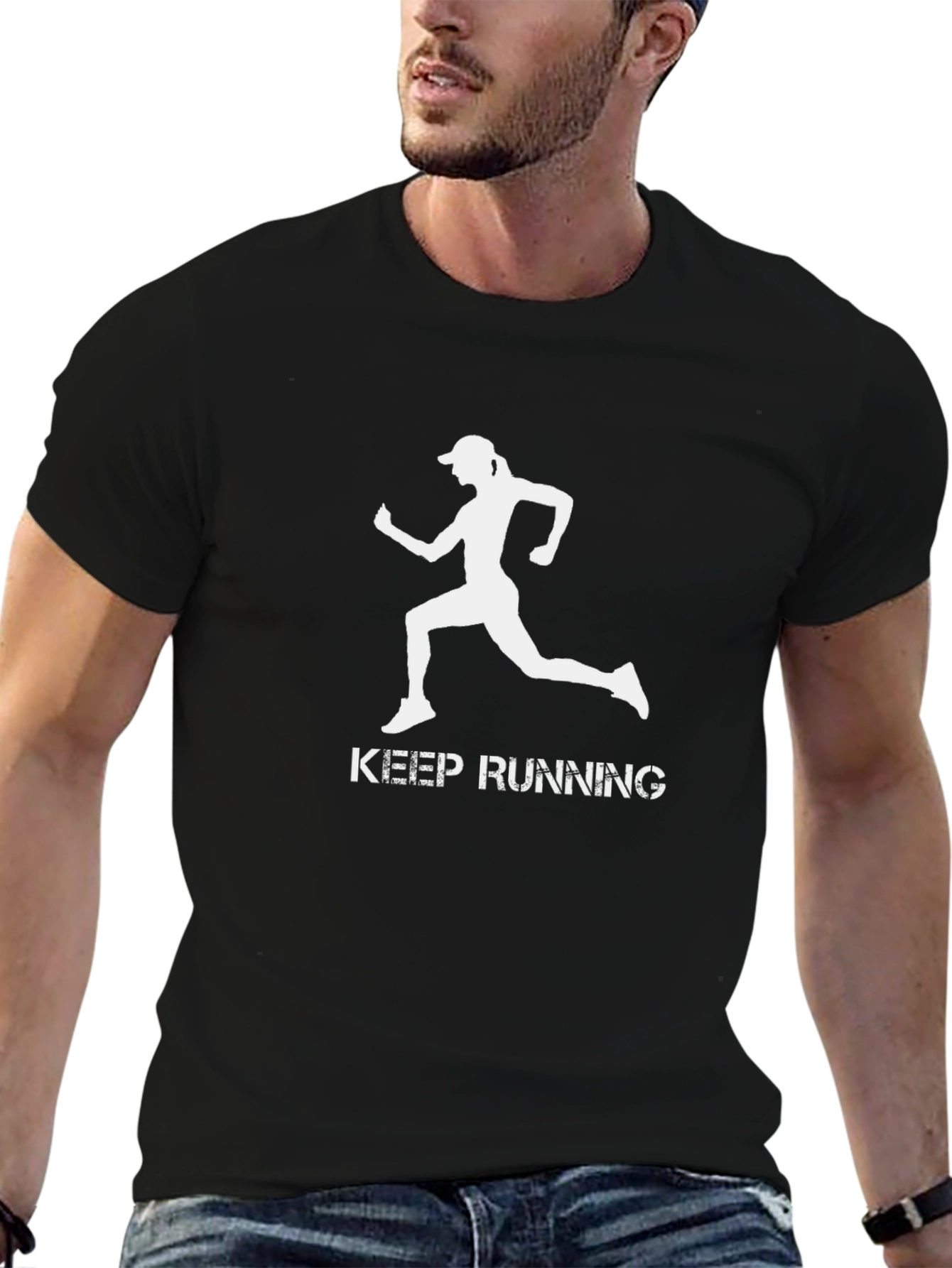 Keep Running Black T-Shirt