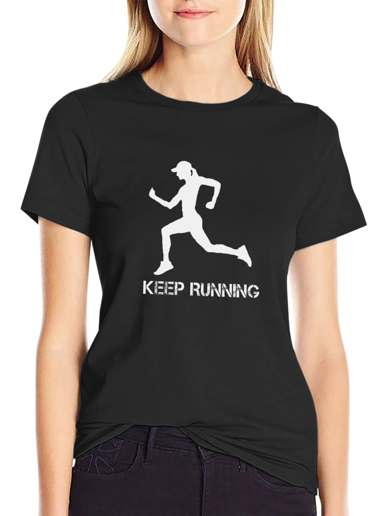 Keep Running Black T-Shirt