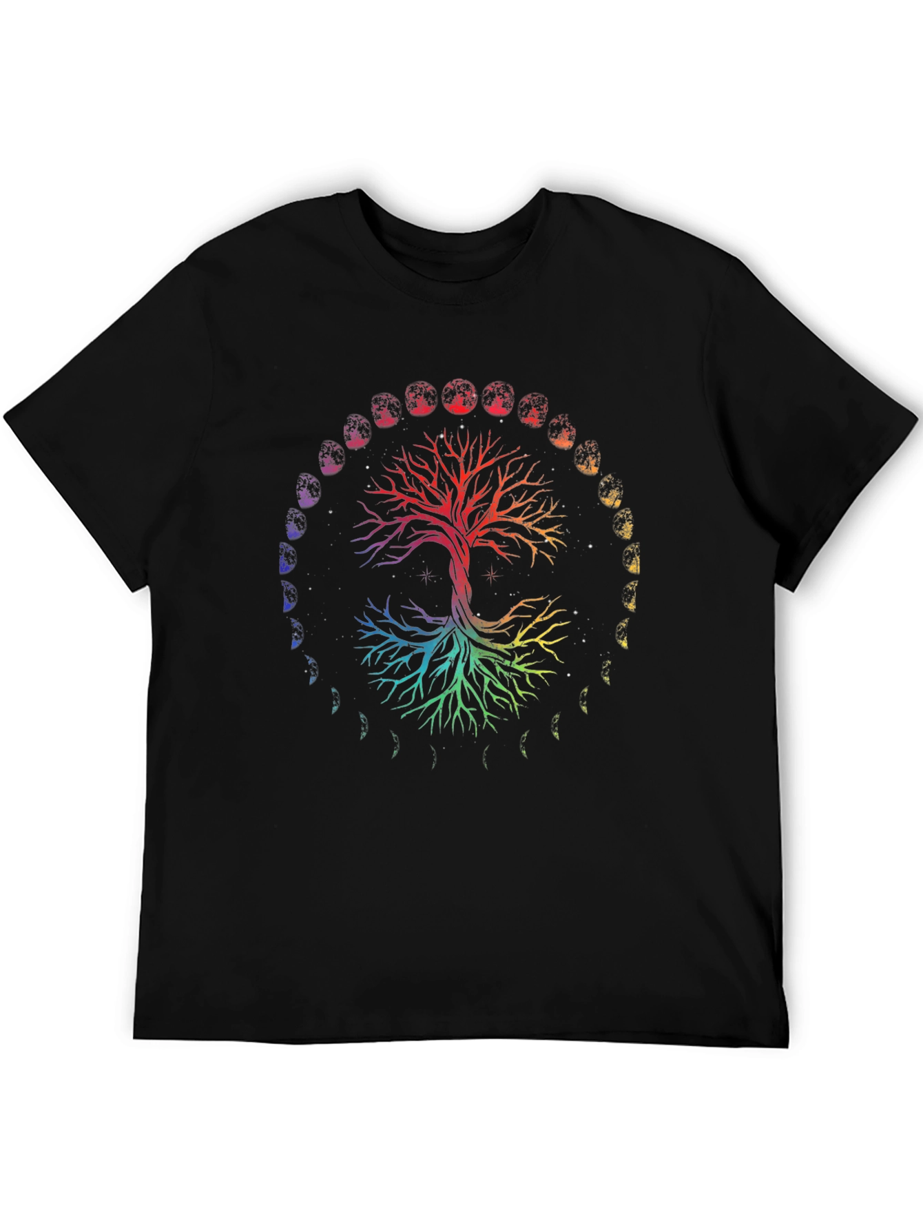 Rainbow Tree of Life Moon Phases Graphic Tee
