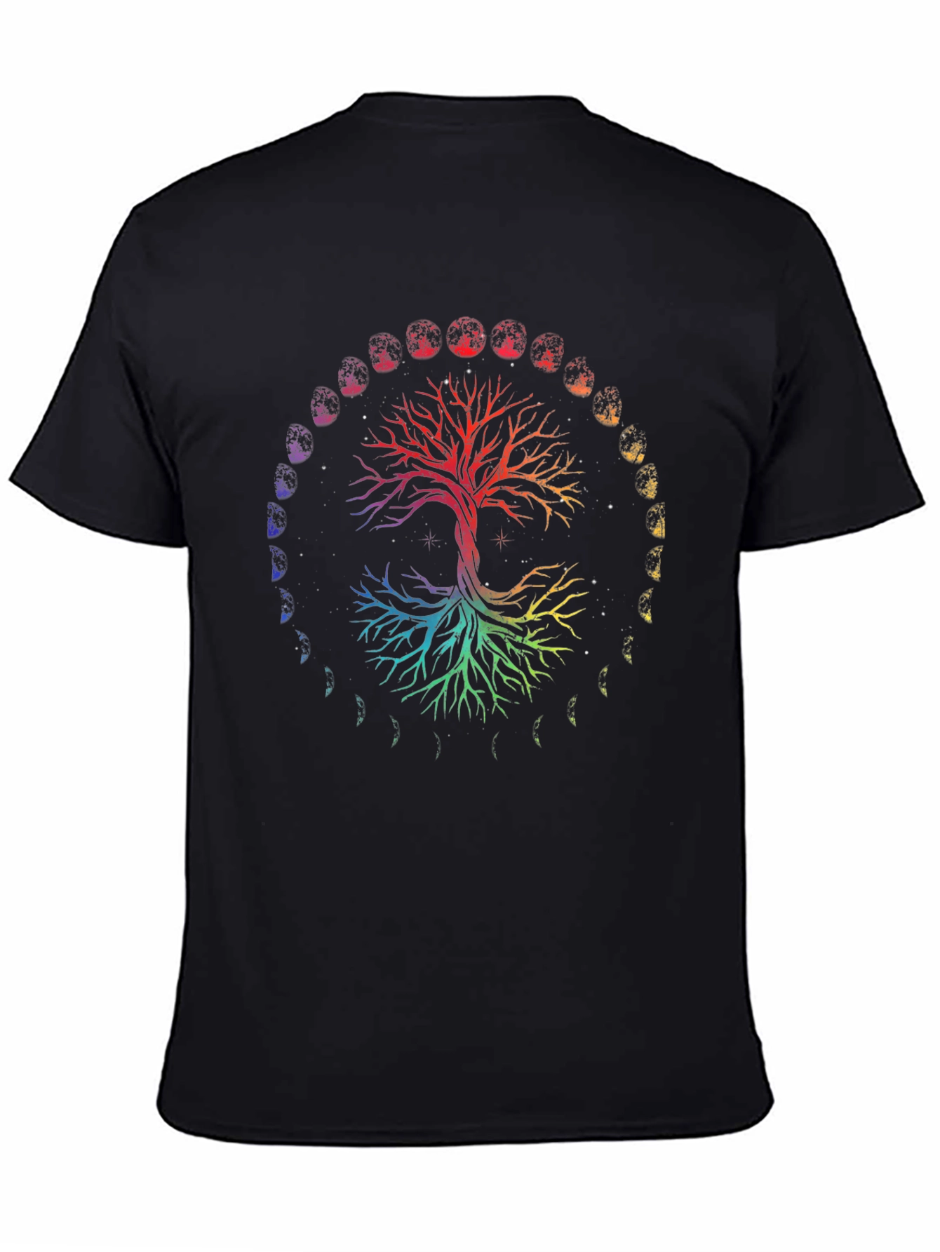 Rainbow Tree of Life Moon Phases Graphic Tee