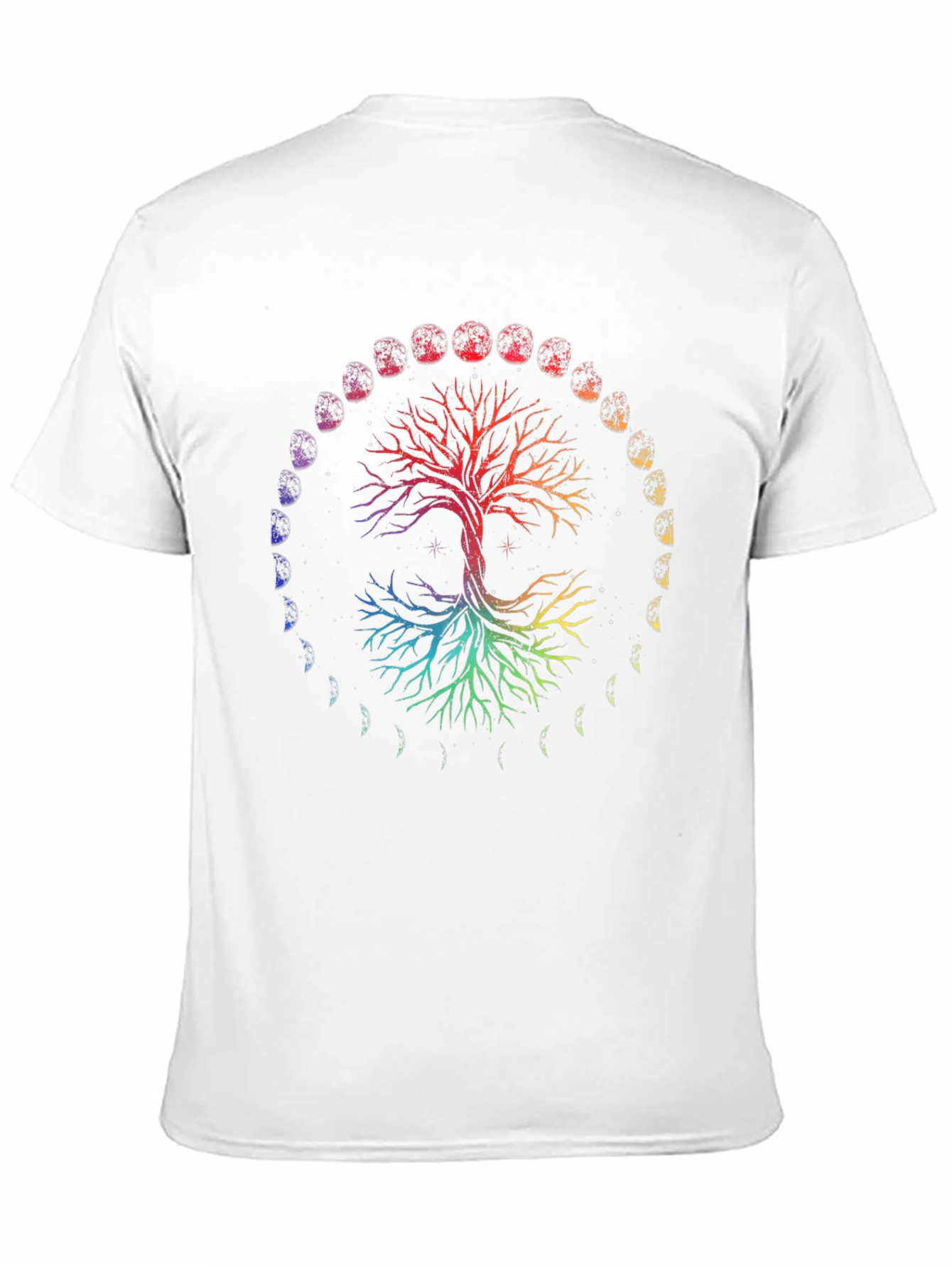 Rainbow Tree of Life Moon Phases Graphic Tee