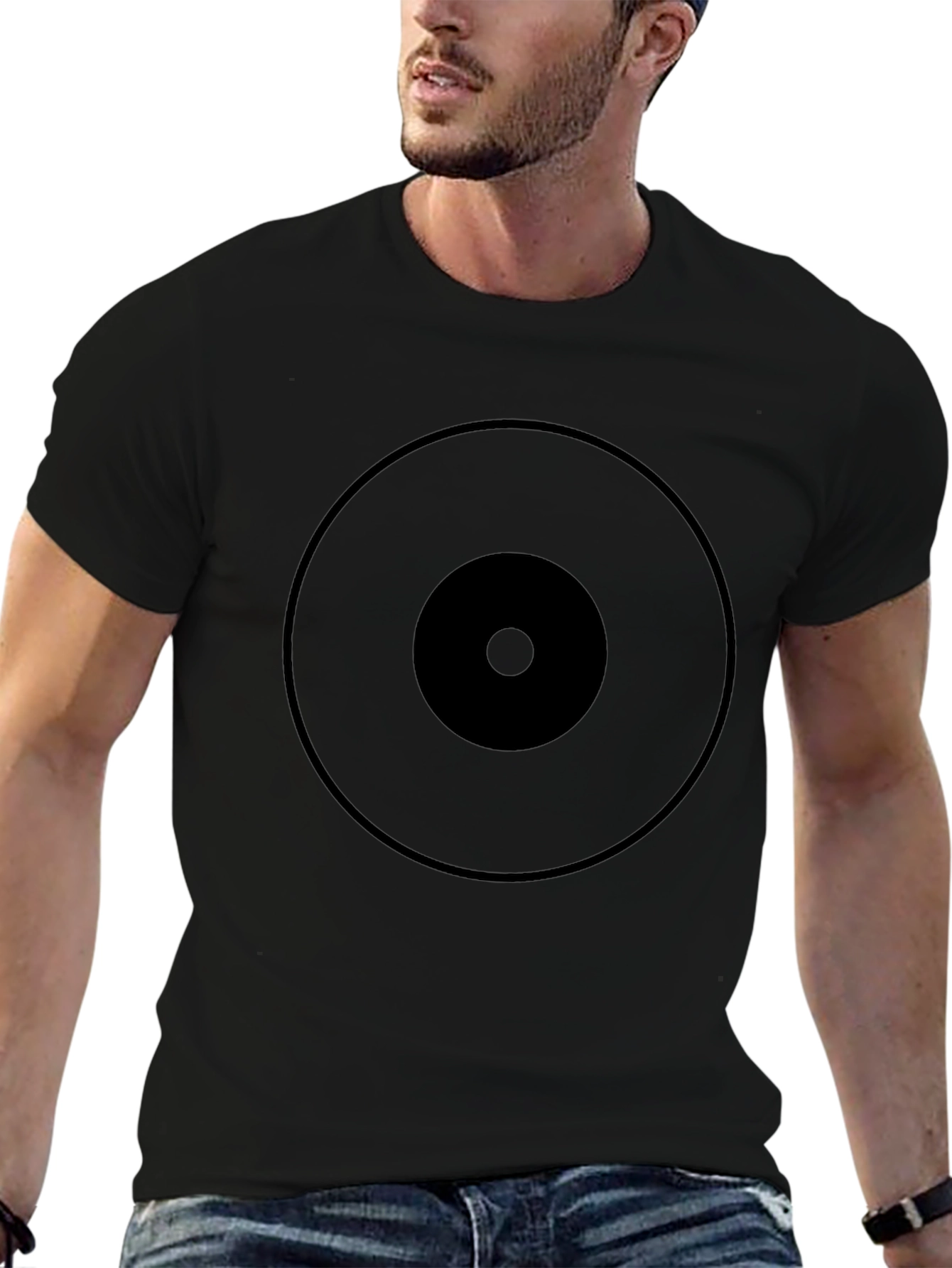 Graphic Print Tee - Black Circles Design
