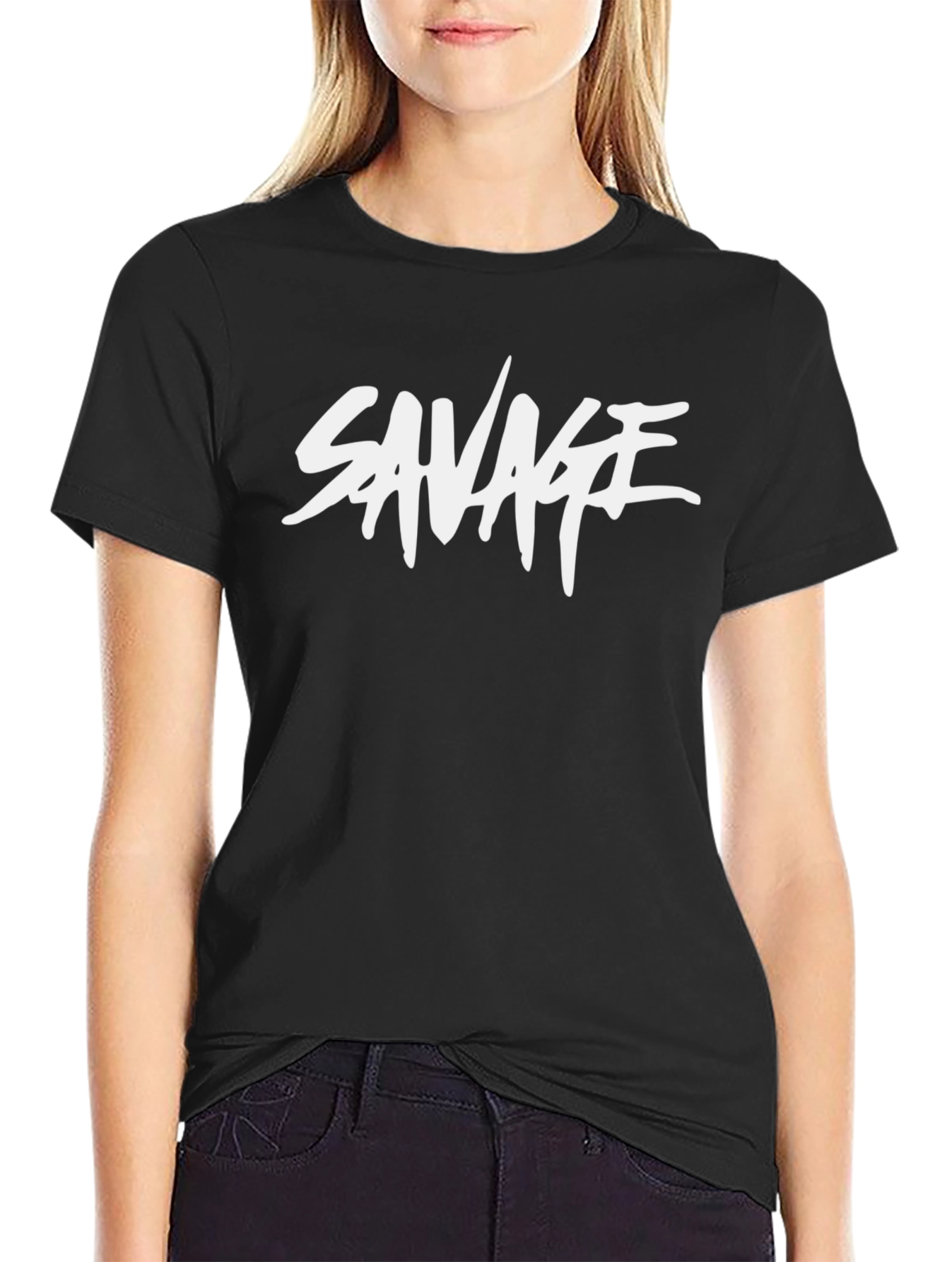 Savage Graphic Print Black T-Shirt for Men