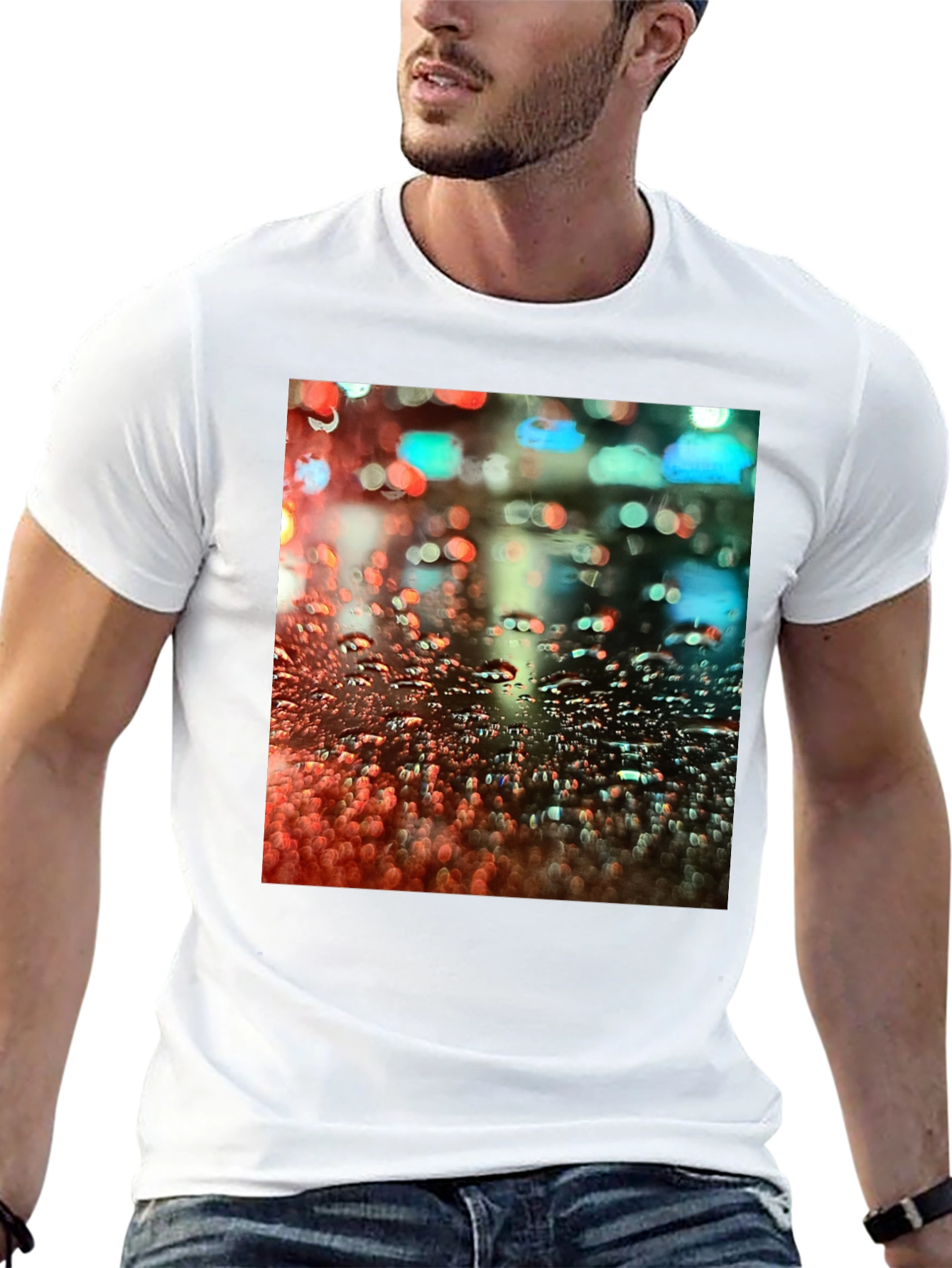 Rainy Night Lights Graphic Tee