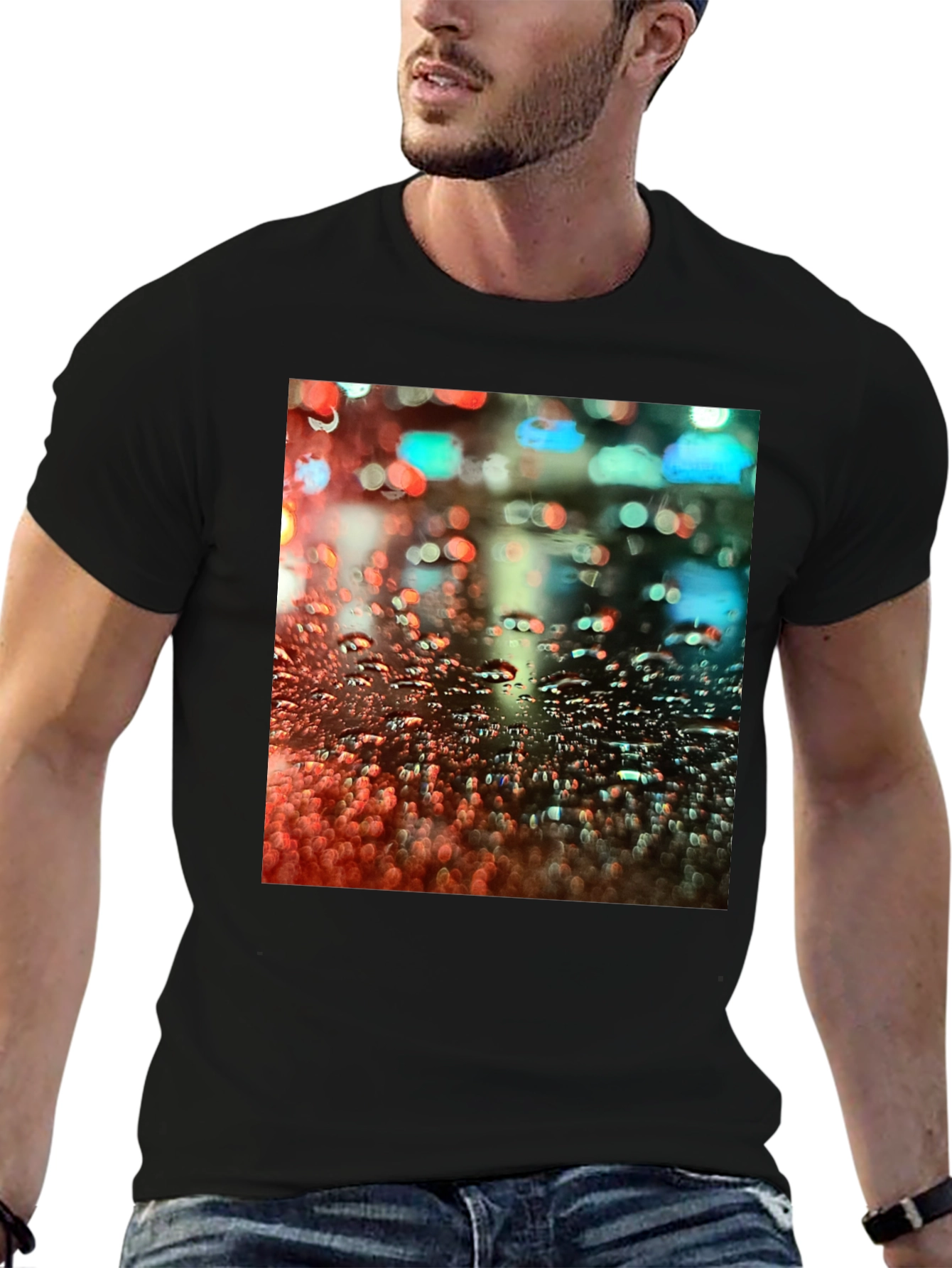 Rainy Night Lights Graphic Tee