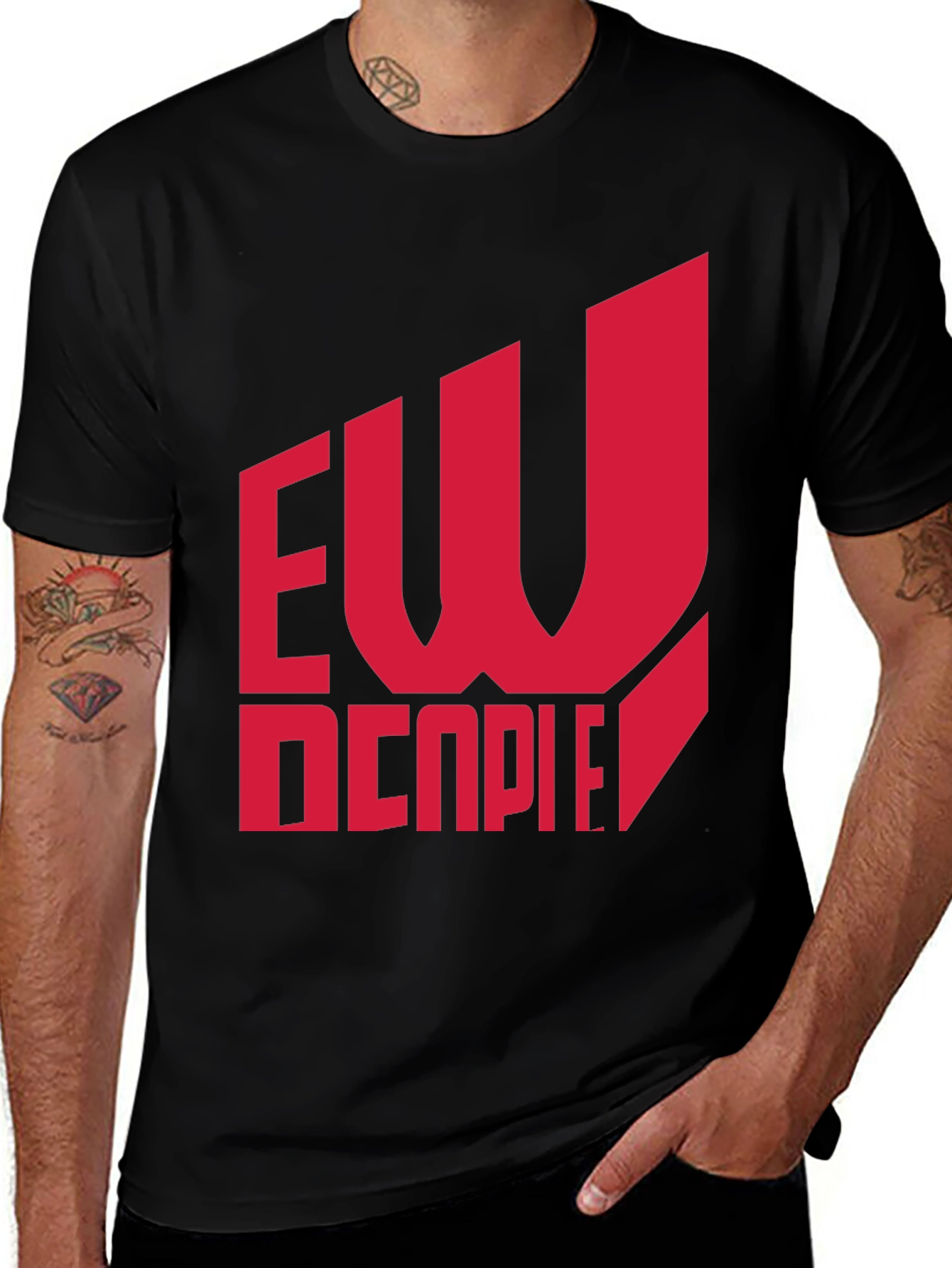 EW Decpie Black Graphic T-Shirt
