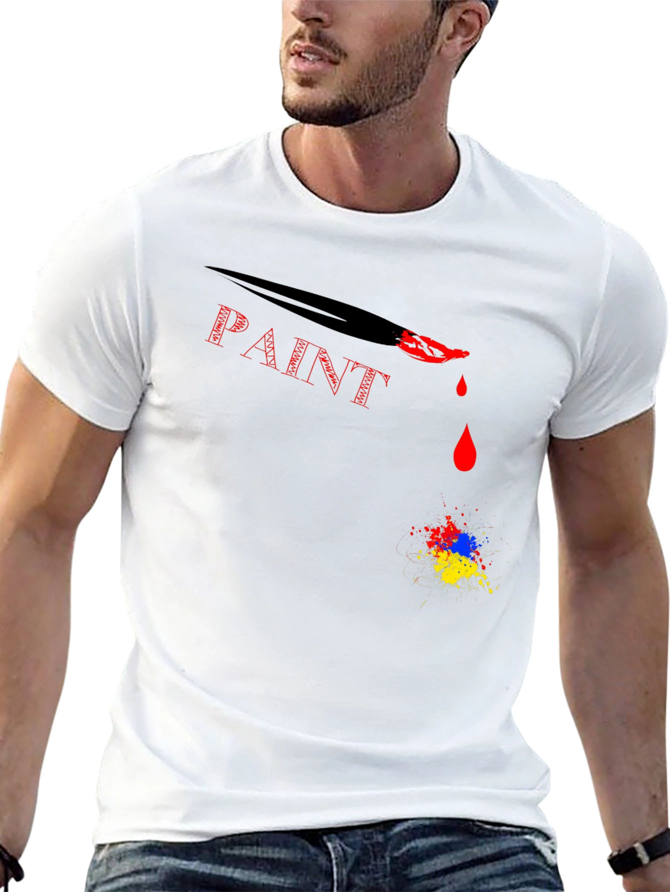 Paint Brush Graphic T-Shirt - Artistic Design