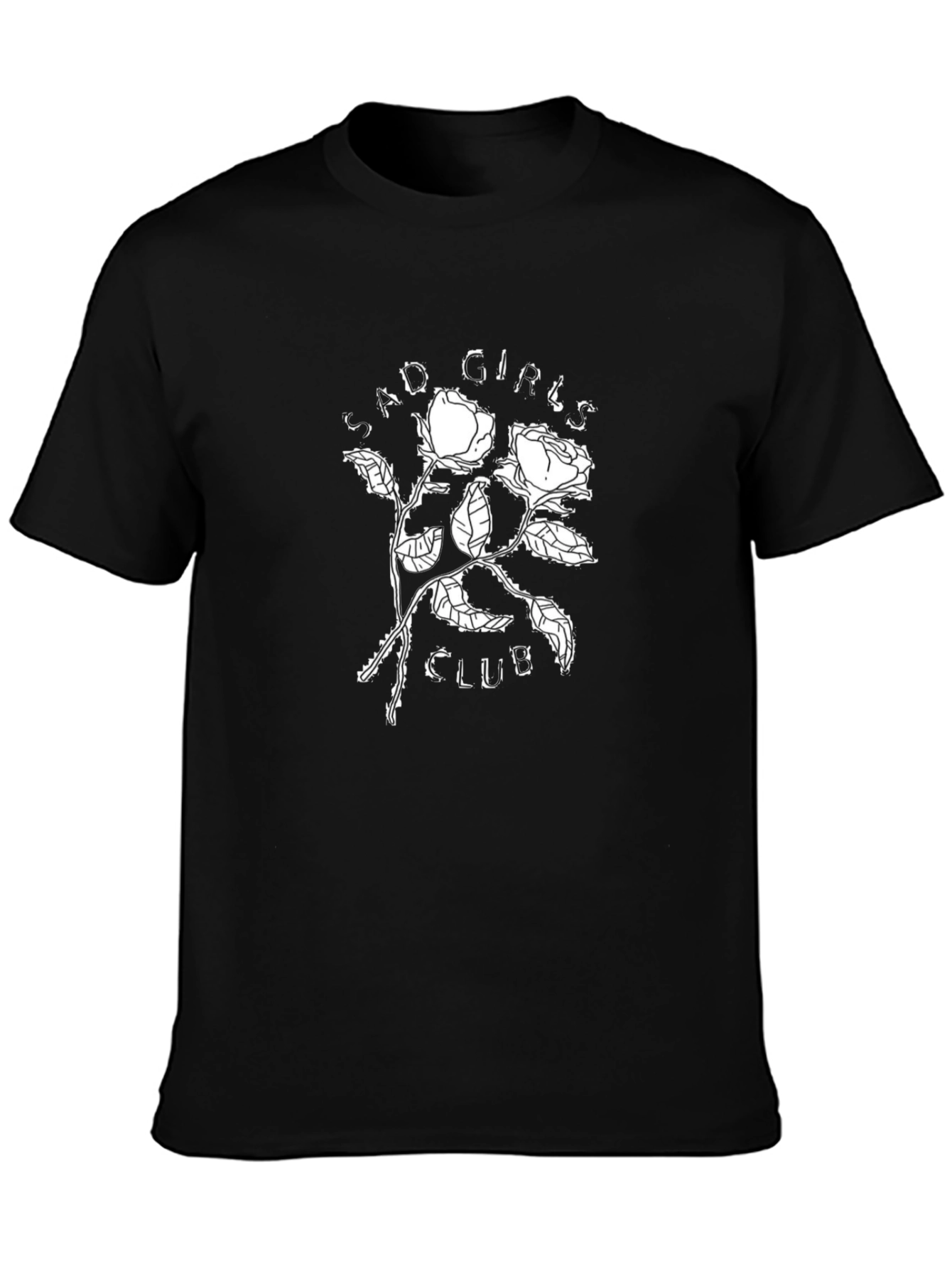Black Sad Girls Club Rose Graphic T-Shirt