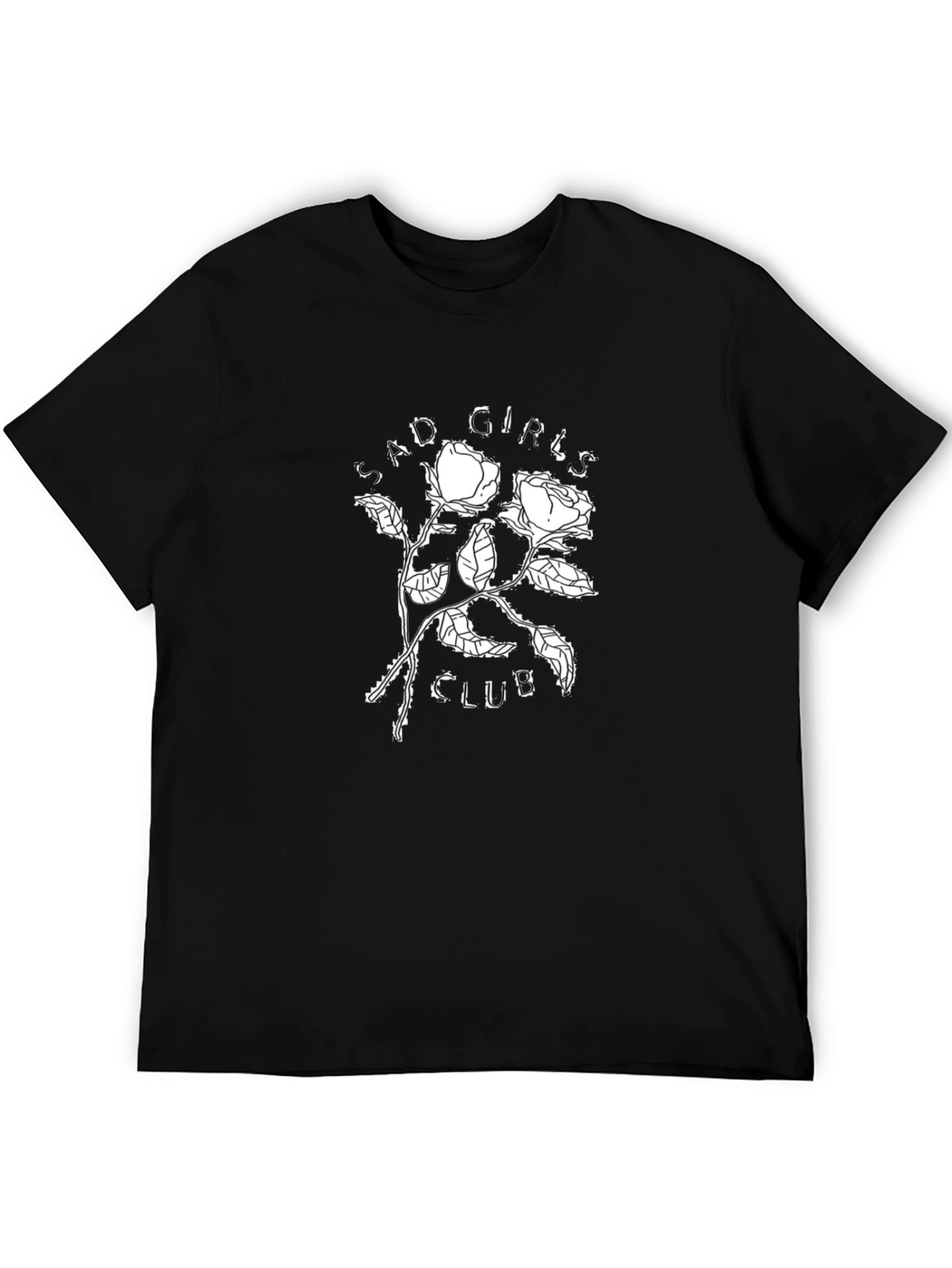 Black Sad Girls Club Rose Graphic T-Shirt