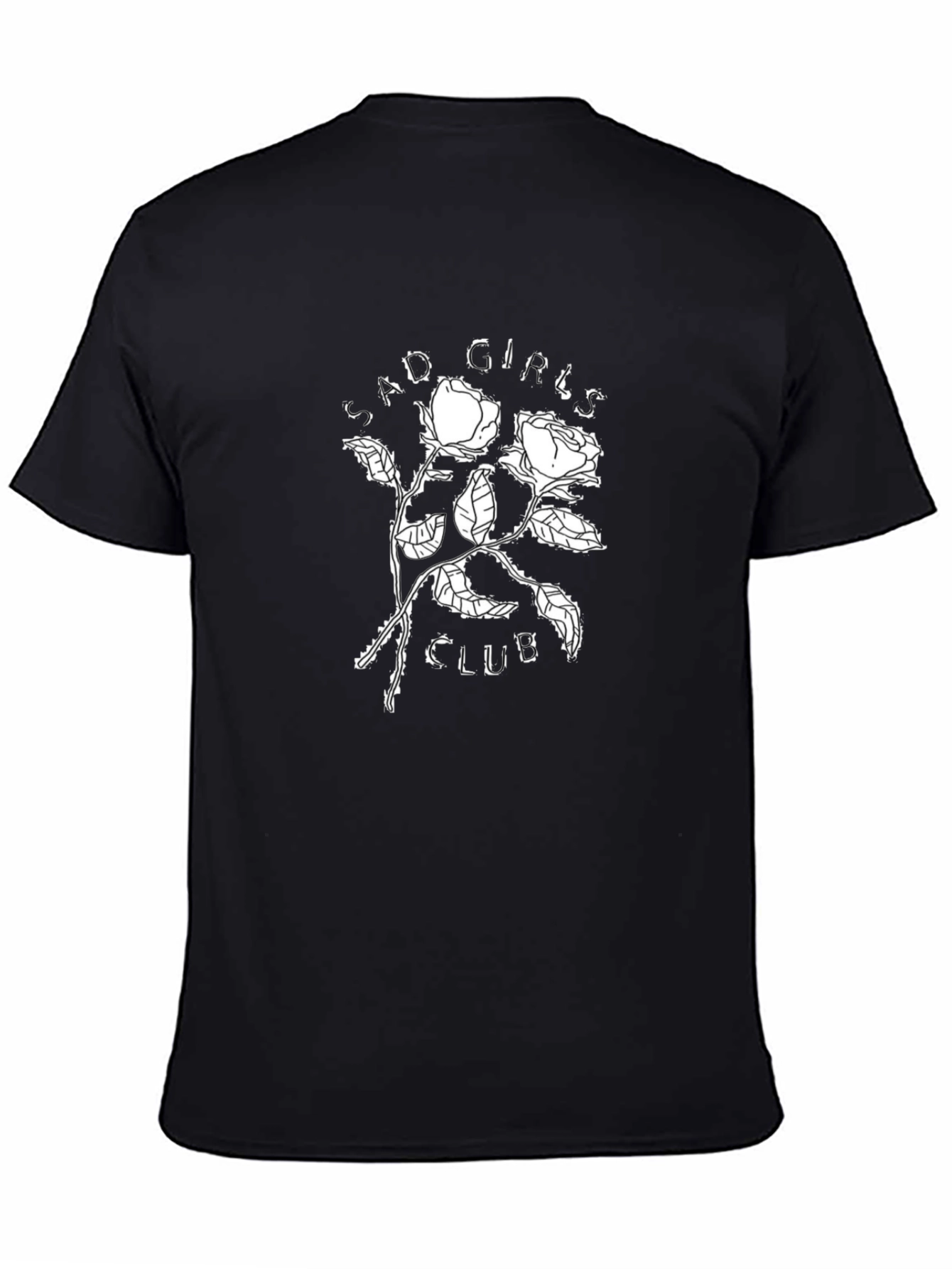 Black Sad Girls Club Rose Graphic T-Shirt