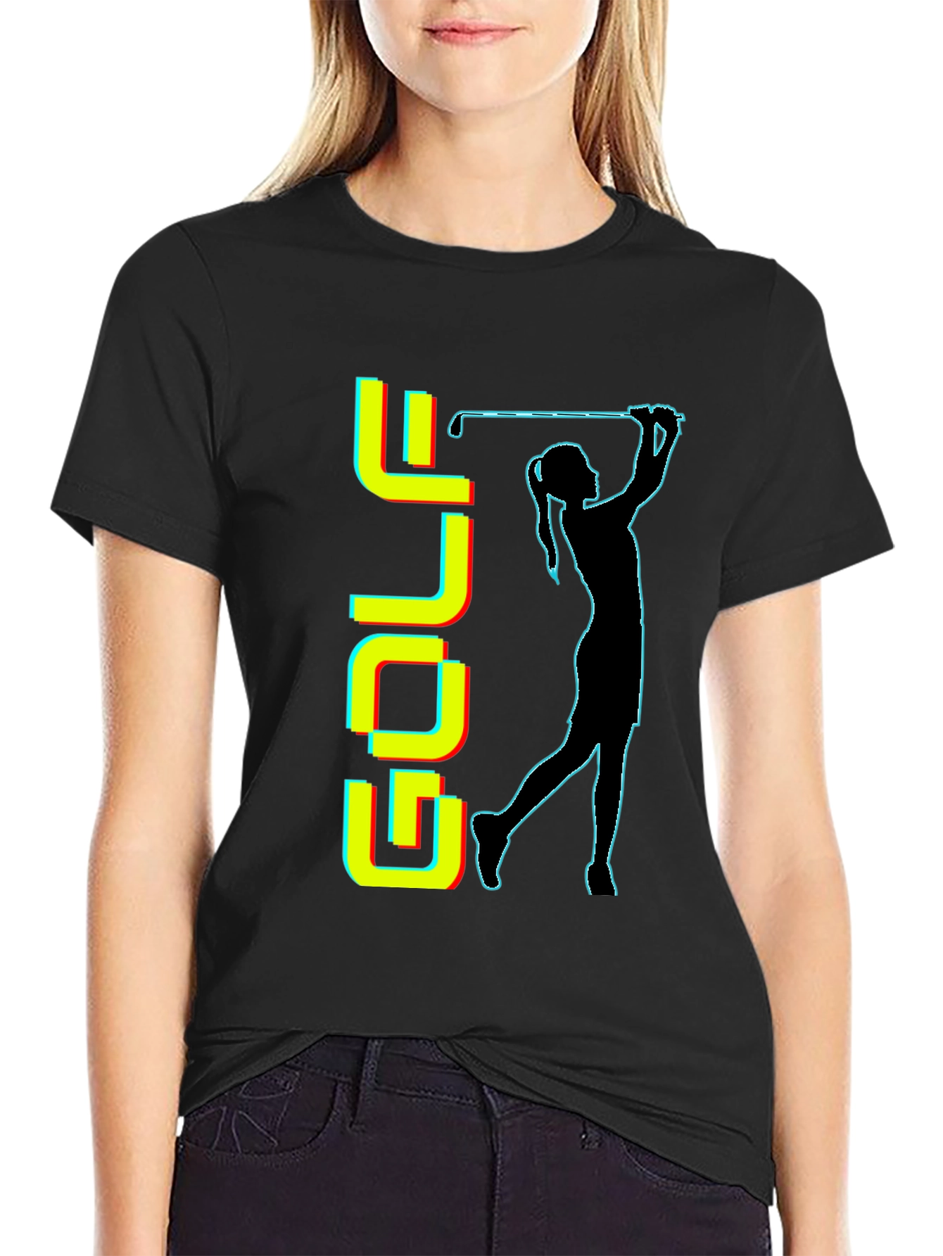 Golf T-Shirt - Retro Golfer Silhouette Tee