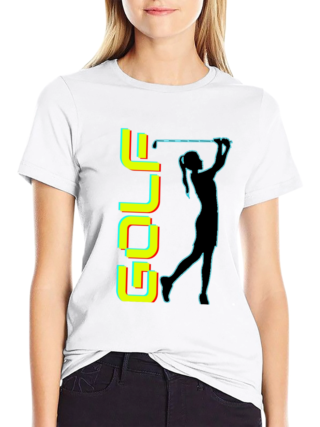 Golf T-Shirt - Retro Golfer Silhouette Tee