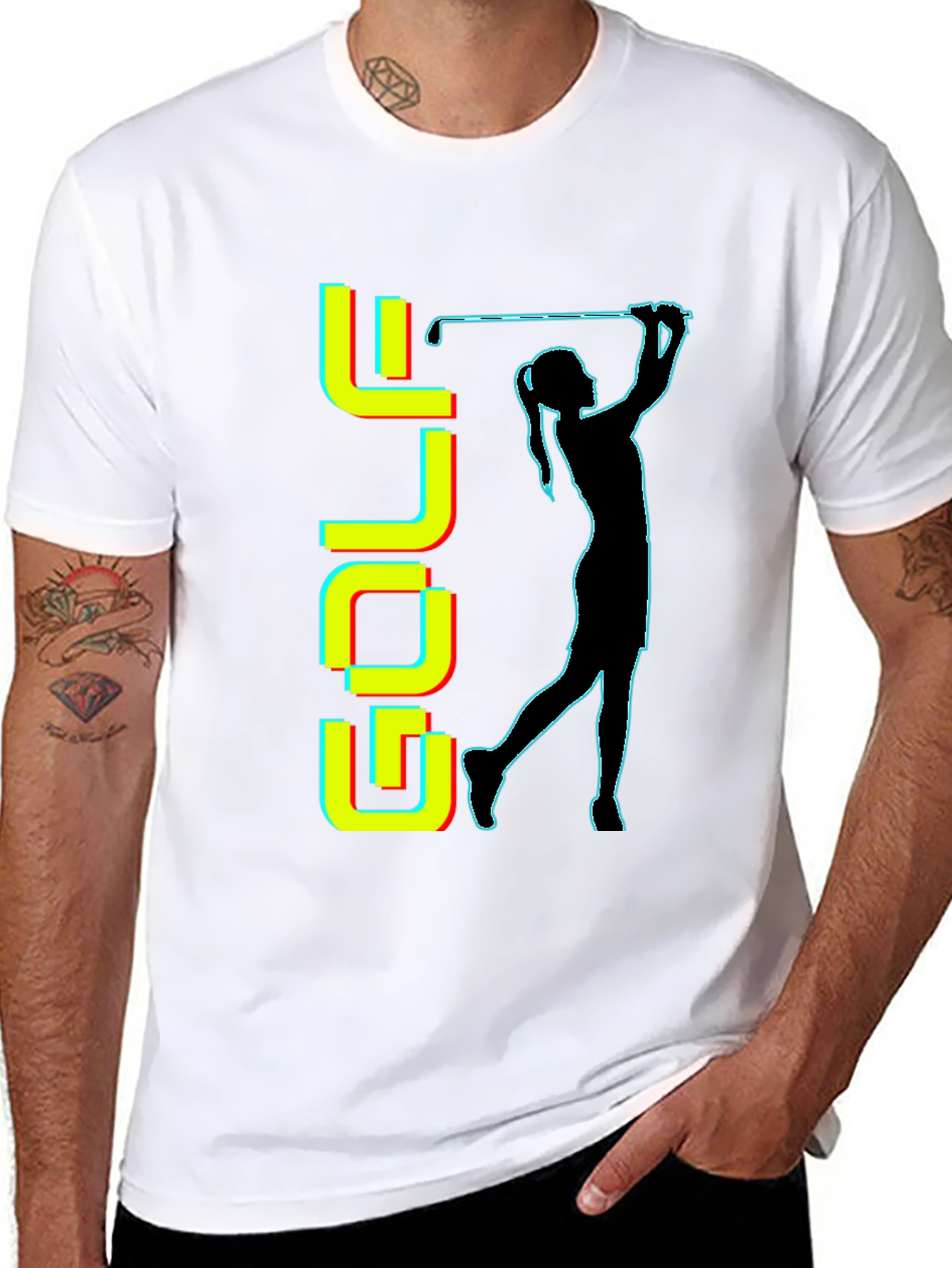 Golf T-Shirt - Retro Golfer Silhouette Tee
