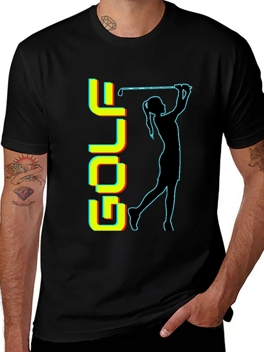 Golf T-Shirt - Retro Golfer Silhouette Tee