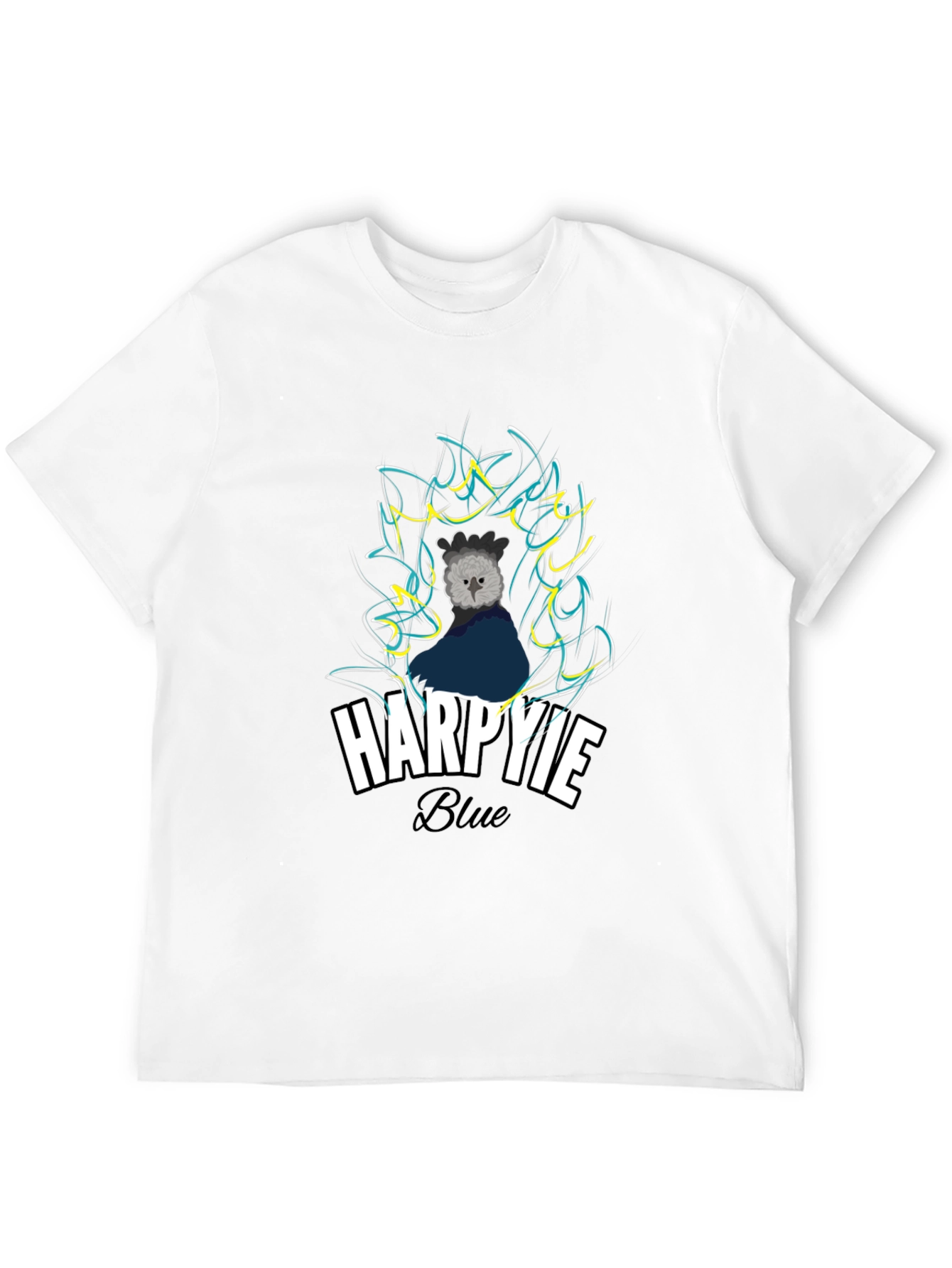 Harpie Blue Graphic T-Shirt - Stylish Bird Design Tee
