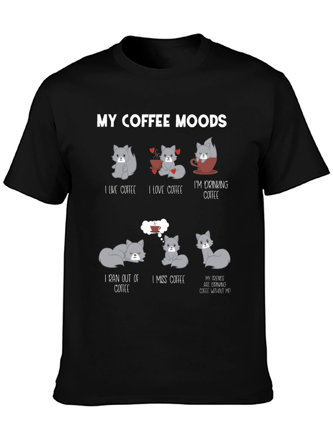 My Coffee Moods Cat T-Shirt - Unisex