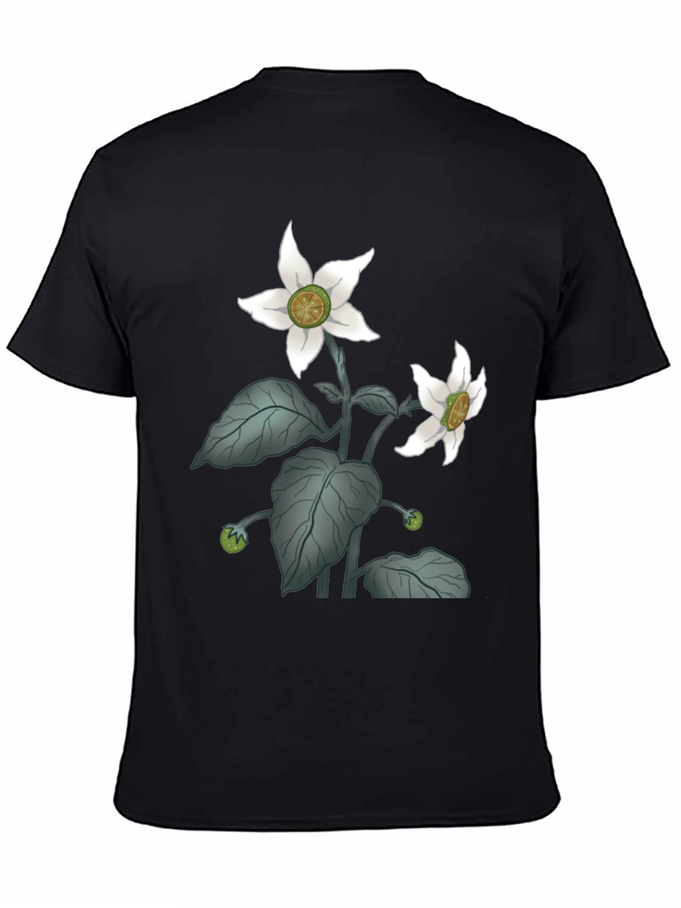 Botanical Blossom Black T-Shirt
