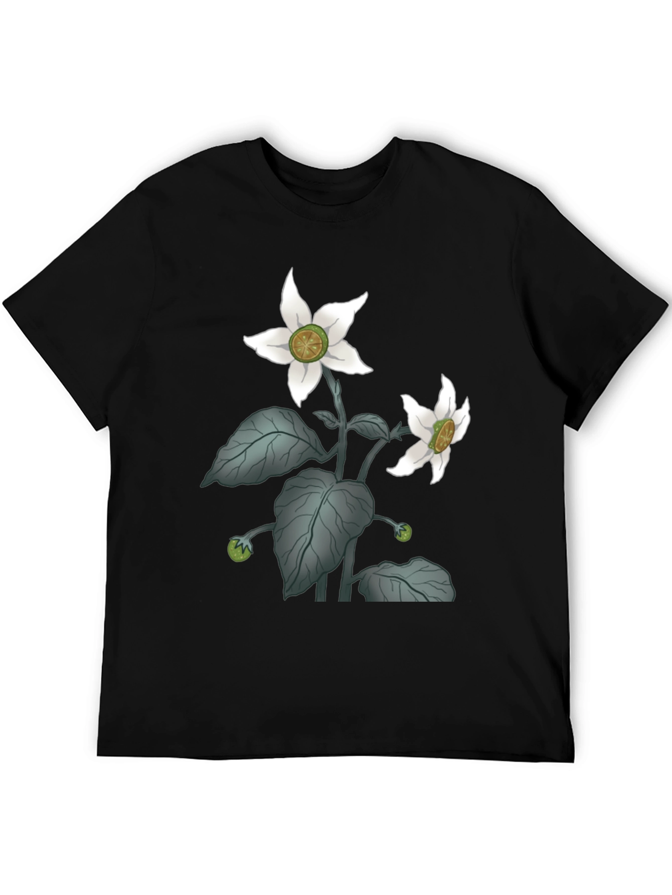 Botanical Blossom Black T-Shirt
