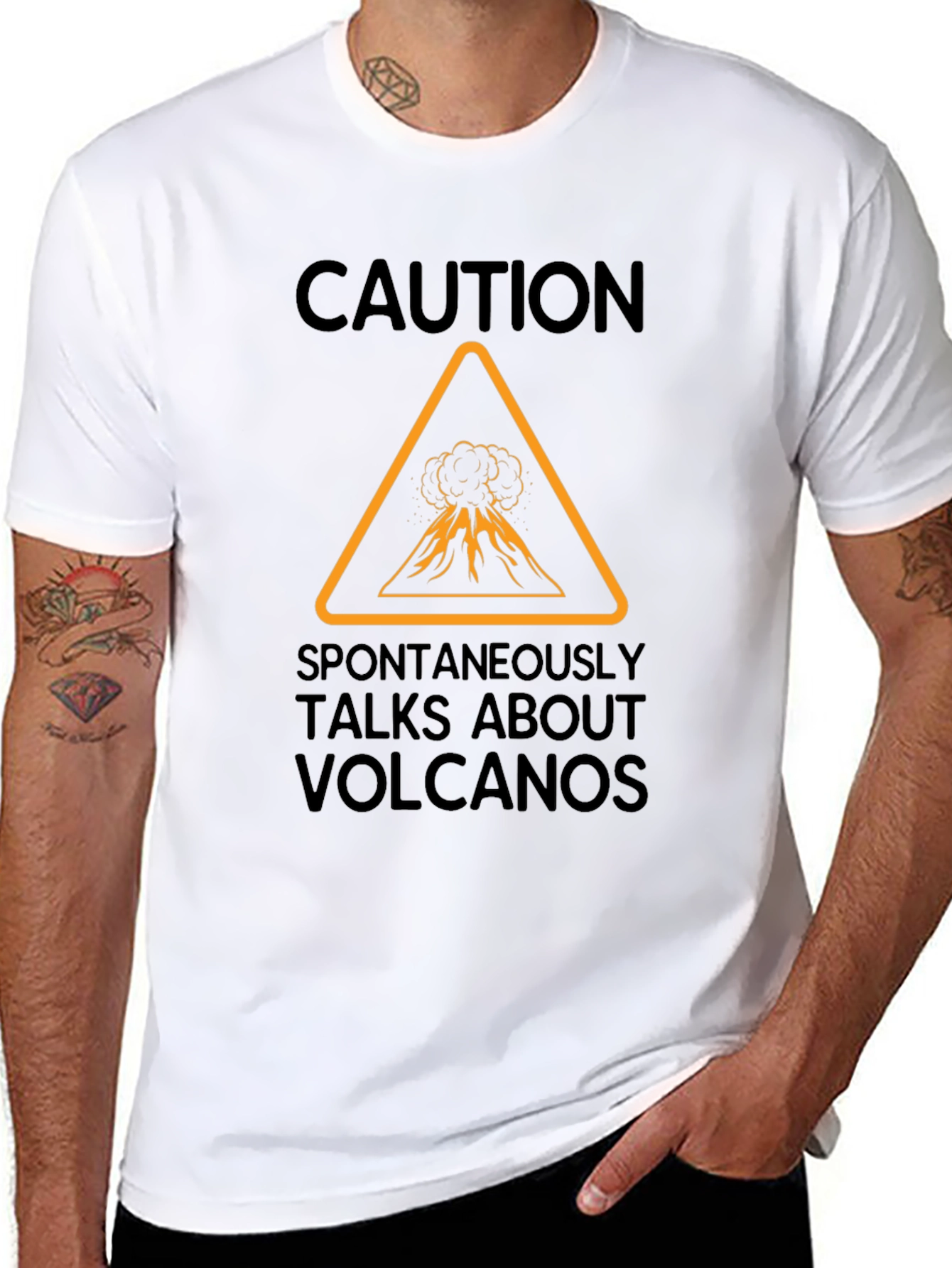 Caution: Volcano Talk T-Shirt - Funny & Unique Design