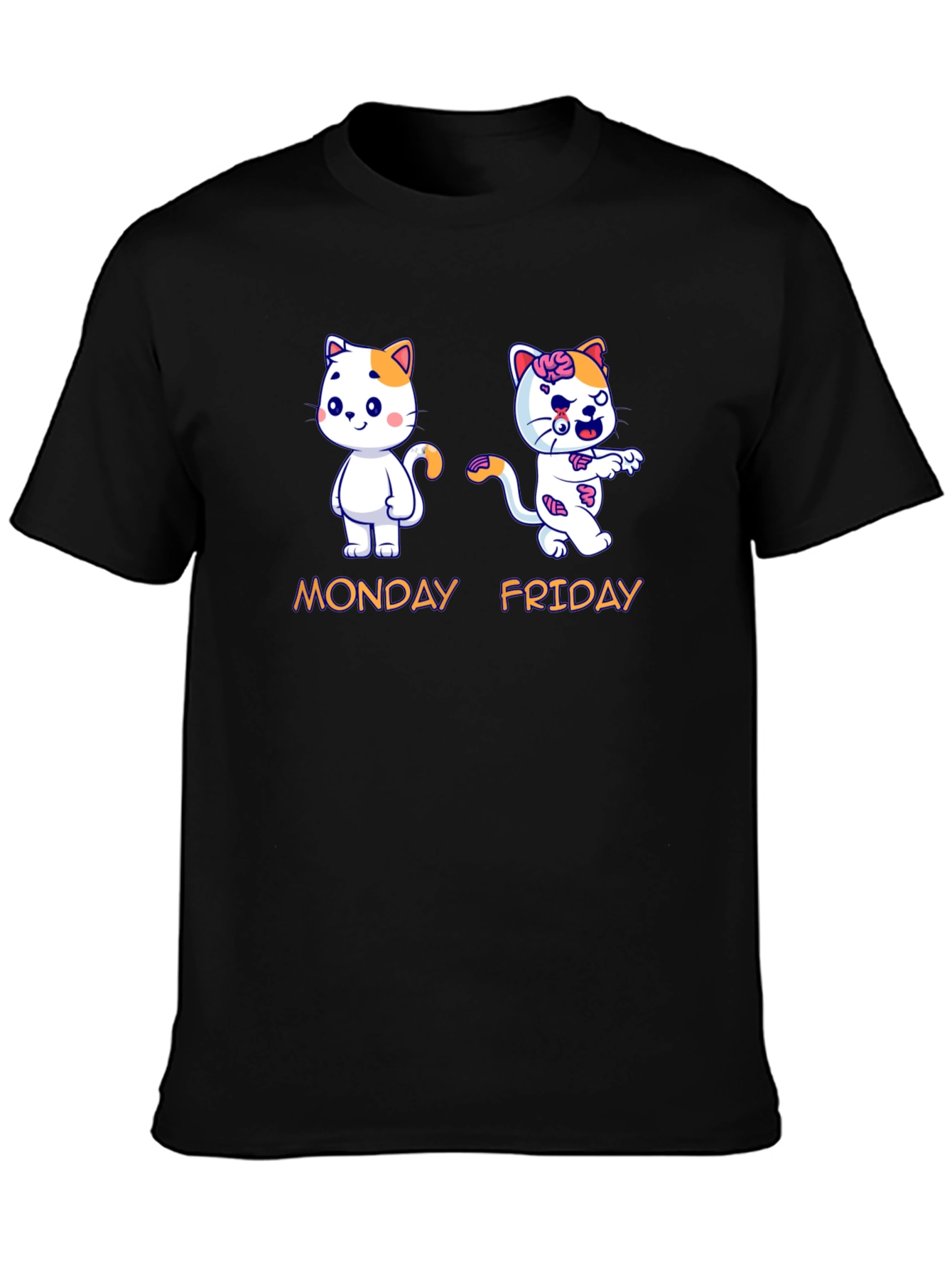 Monday Friday Cat Graphic T-Shirt - Fun and Unique!