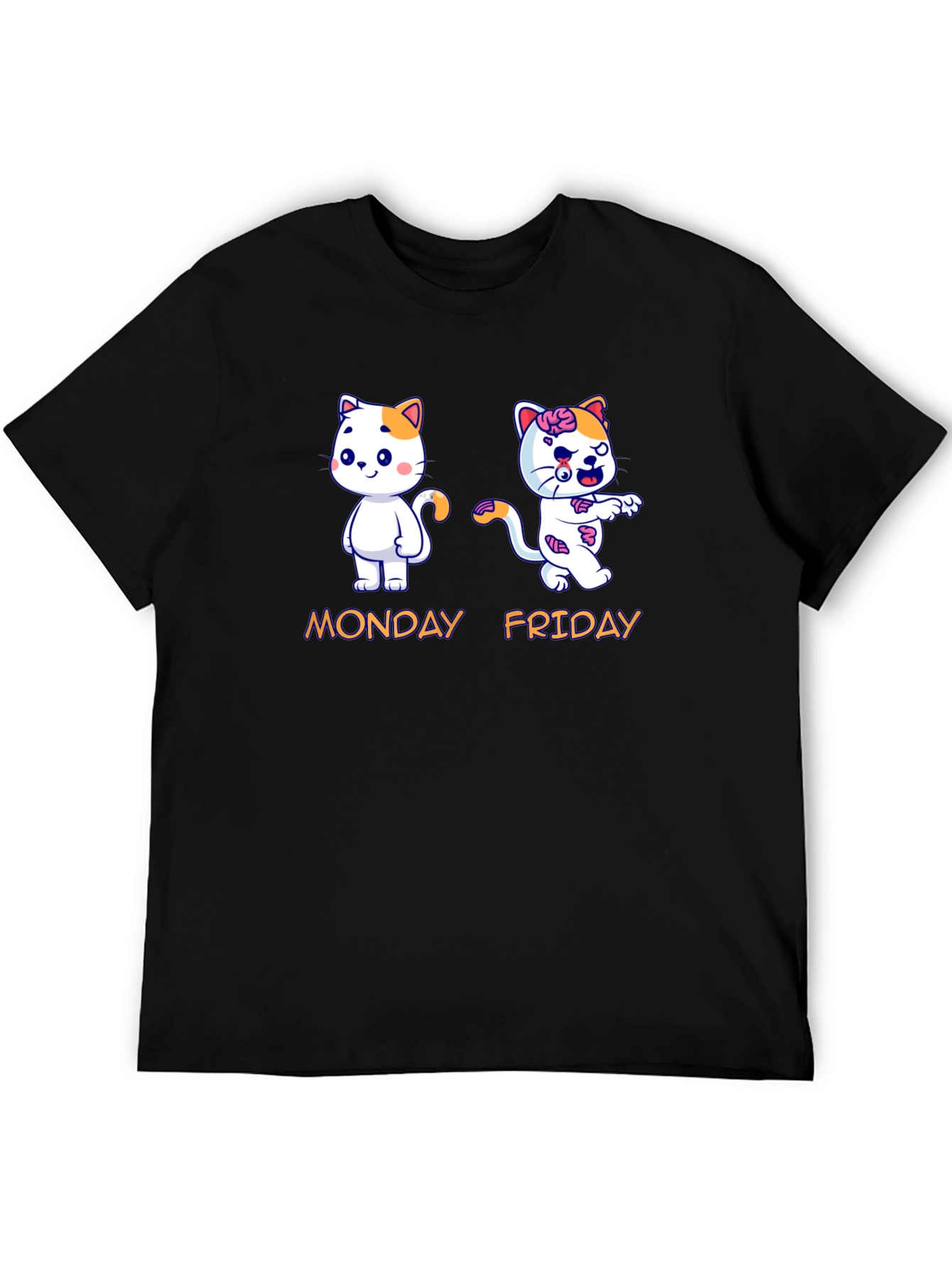 Monday Friday Cat Graphic T-Shirt - Fun and Unique!