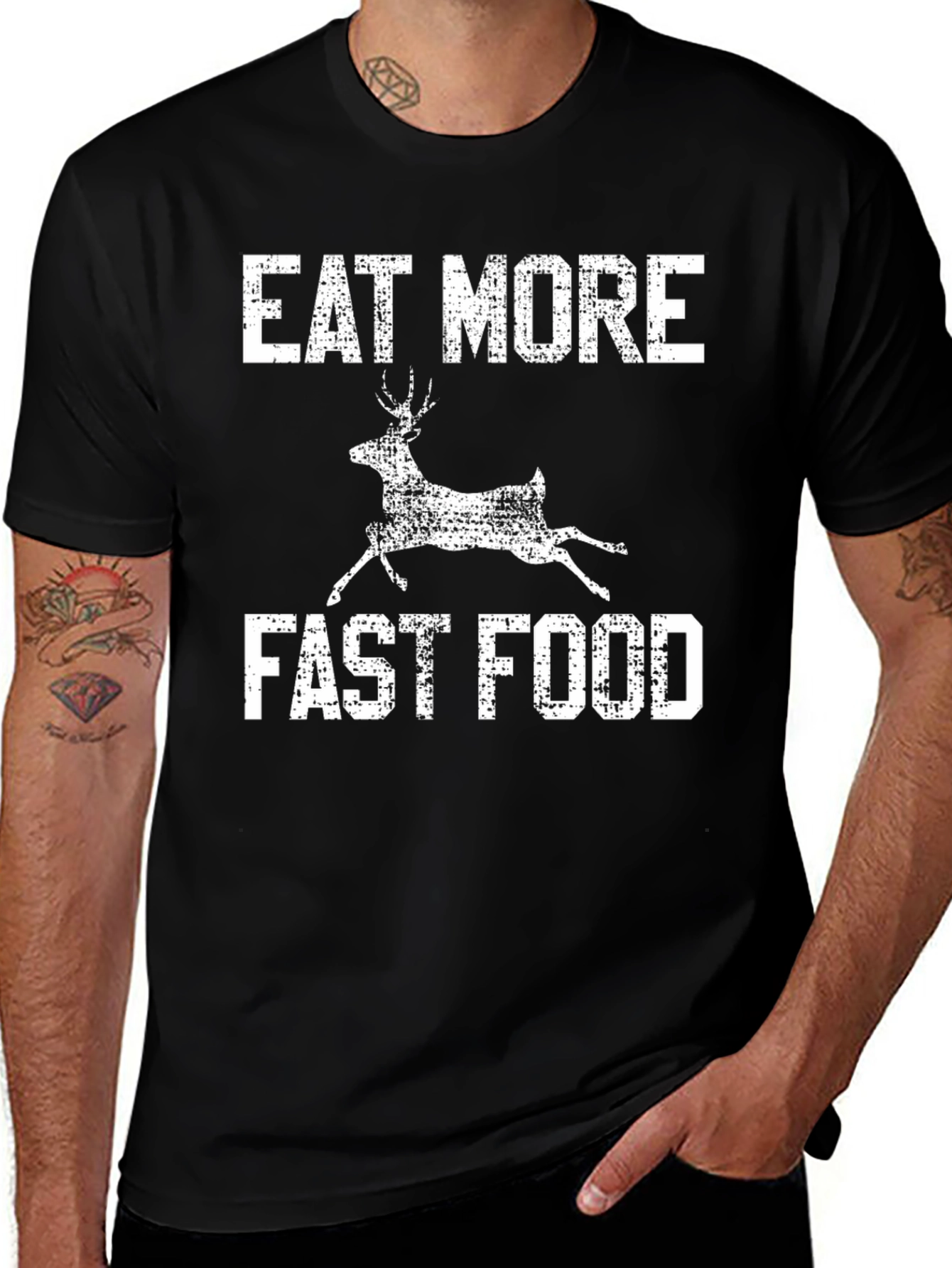 Eat More Fast Food Deer Graphic Tee