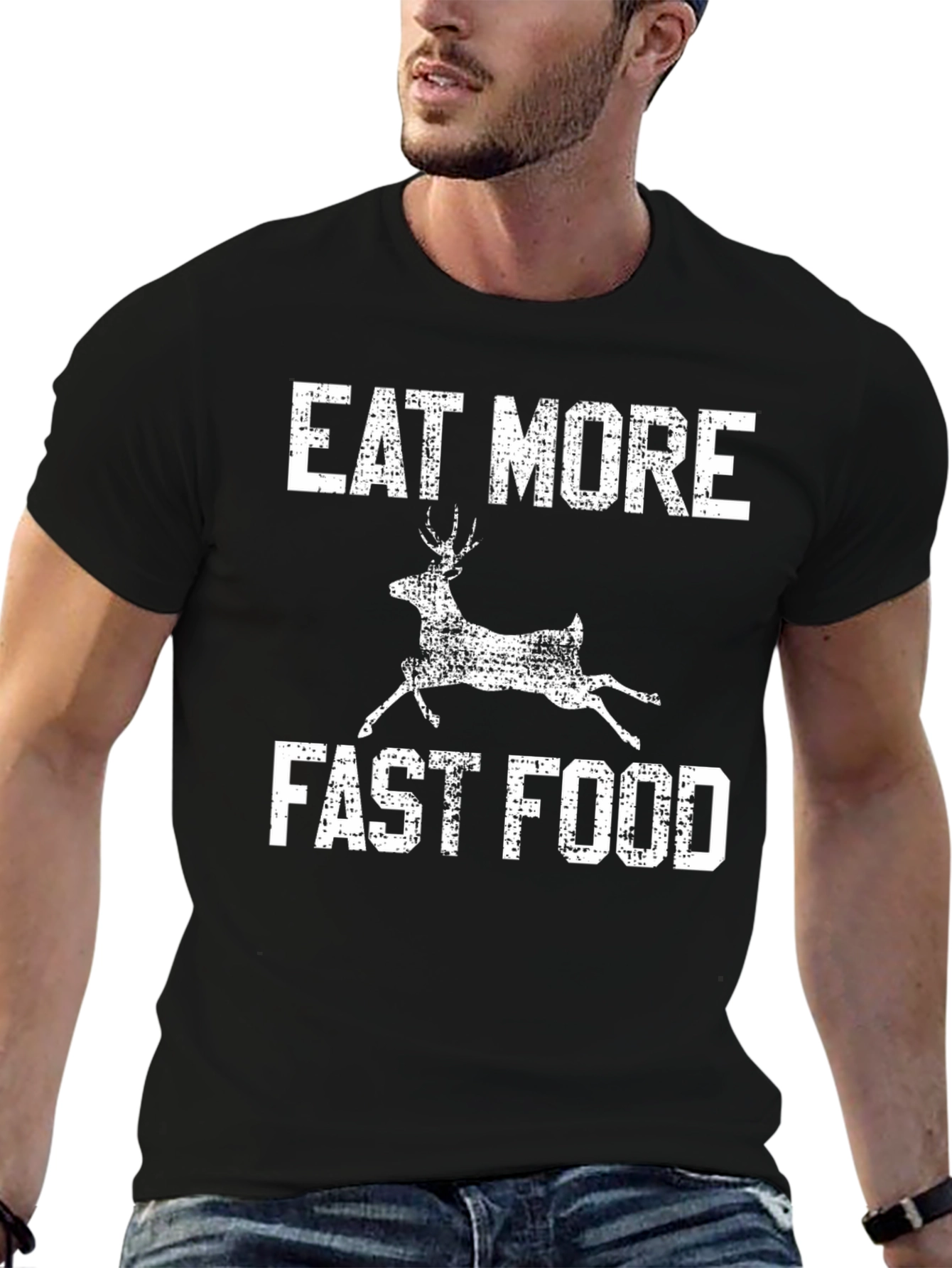 Eat More Fast Food Deer Graphic Tee