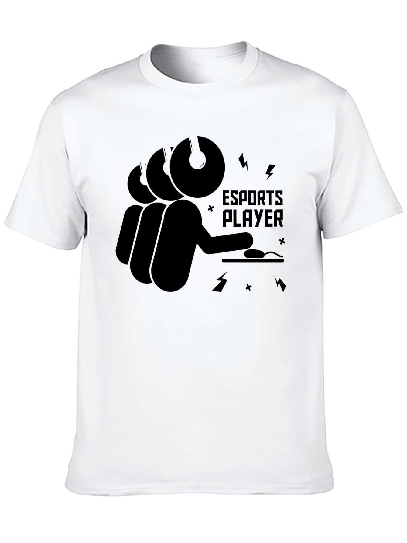 Esports Player Black Graphic T-Shirt - Gaming Style