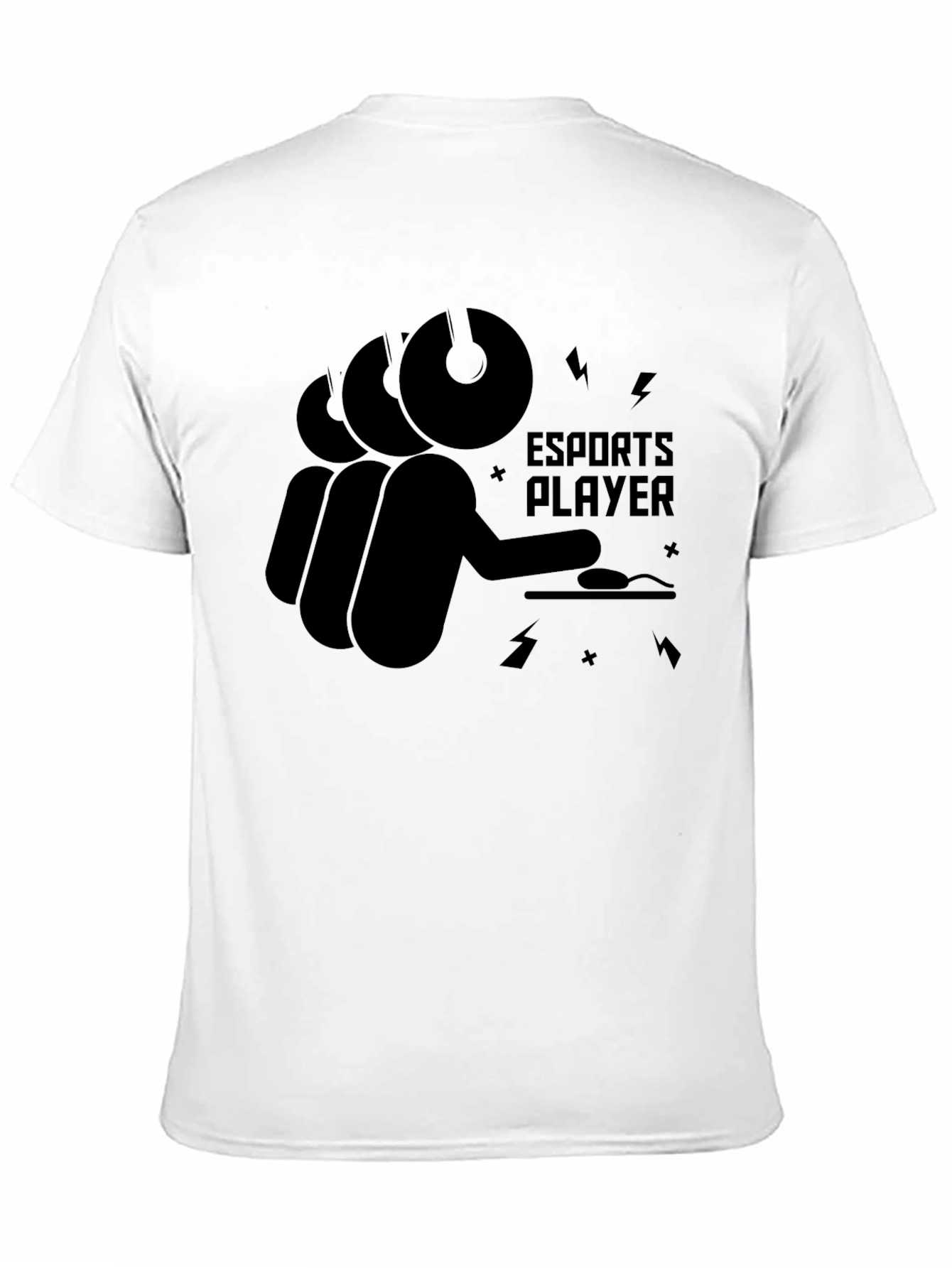 Esports Player Black Graphic T-Shirt - Gaming Style