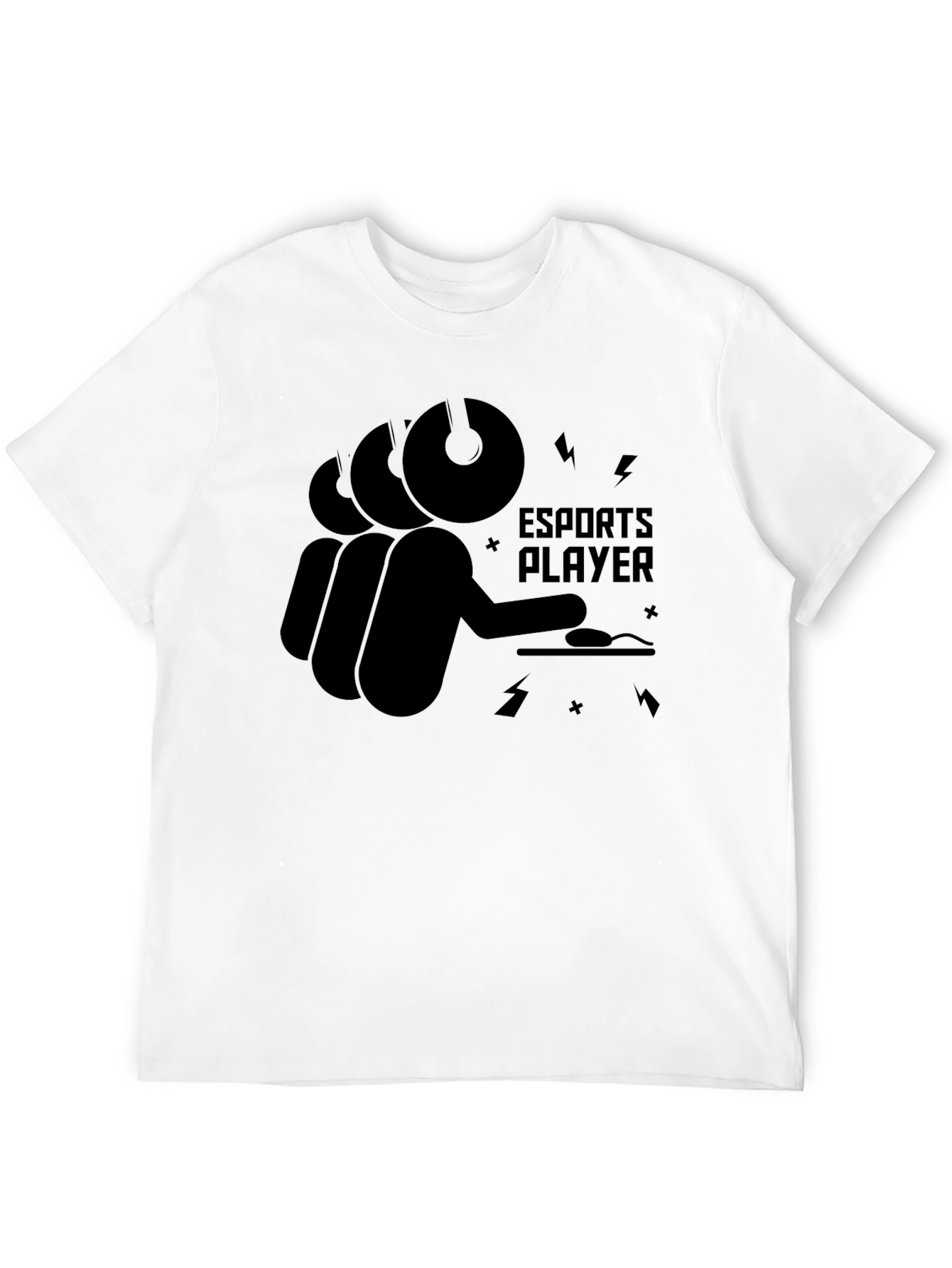 Esports Player Black Graphic T-Shirt - Gaming Style