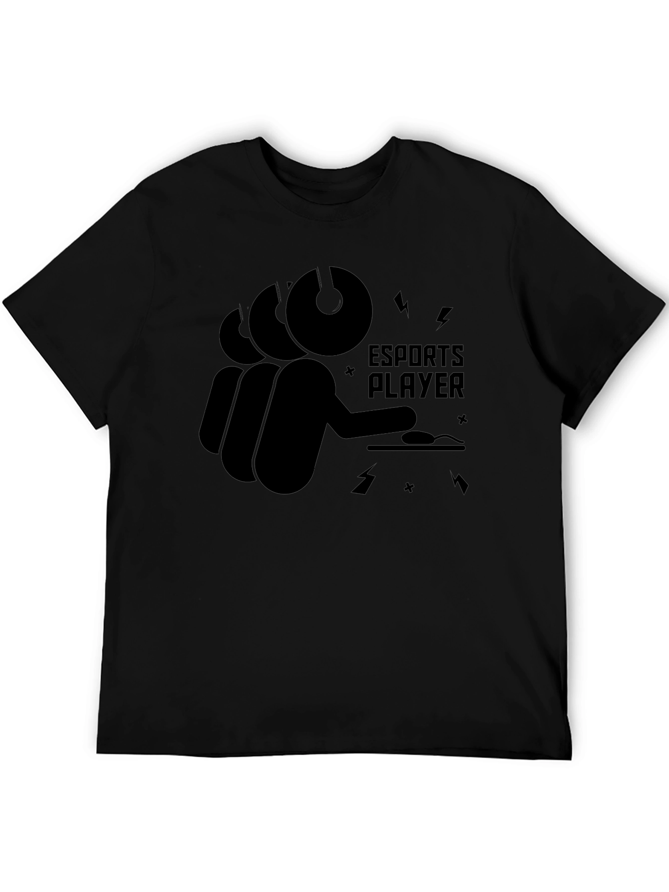 Esports Player Black Graphic T-Shirt - Gaming Style