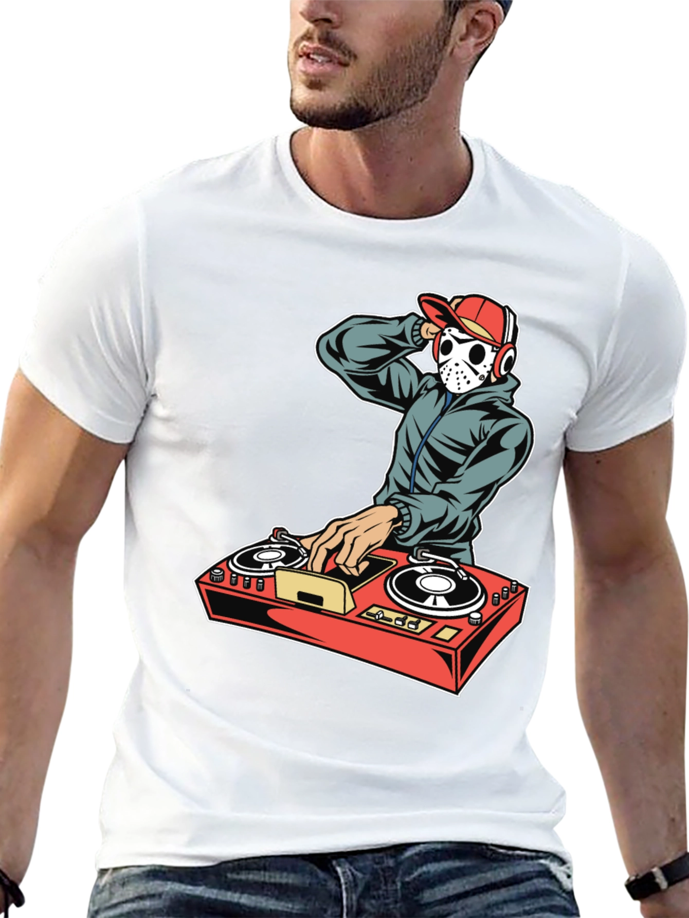 DJ Hockey Mask T-Shirt - Music Mixer Graphic Tee