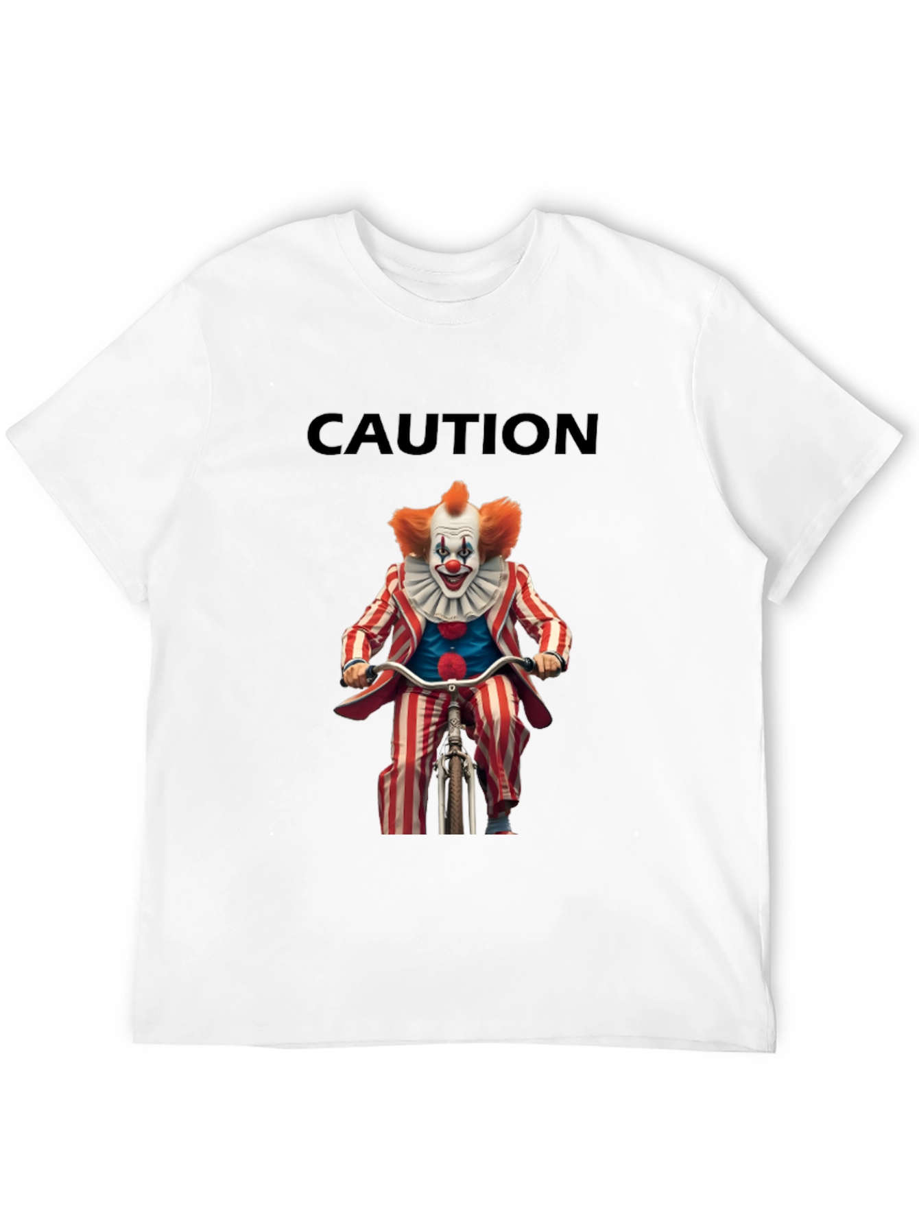 Caution Clown on Bike Graphic T-Shirt