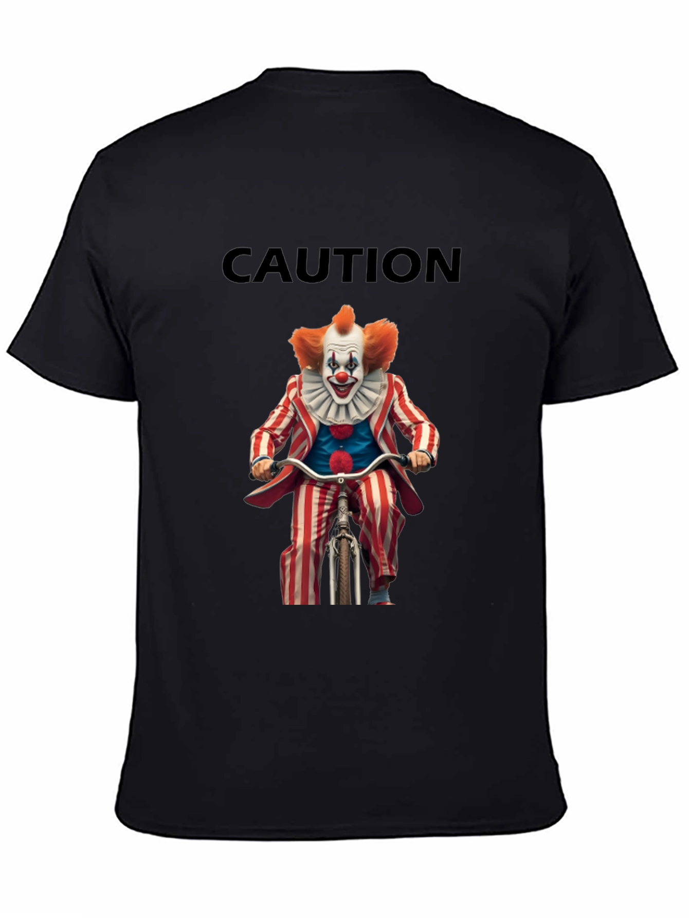 Caution Clown on Bike Graphic T-Shirt