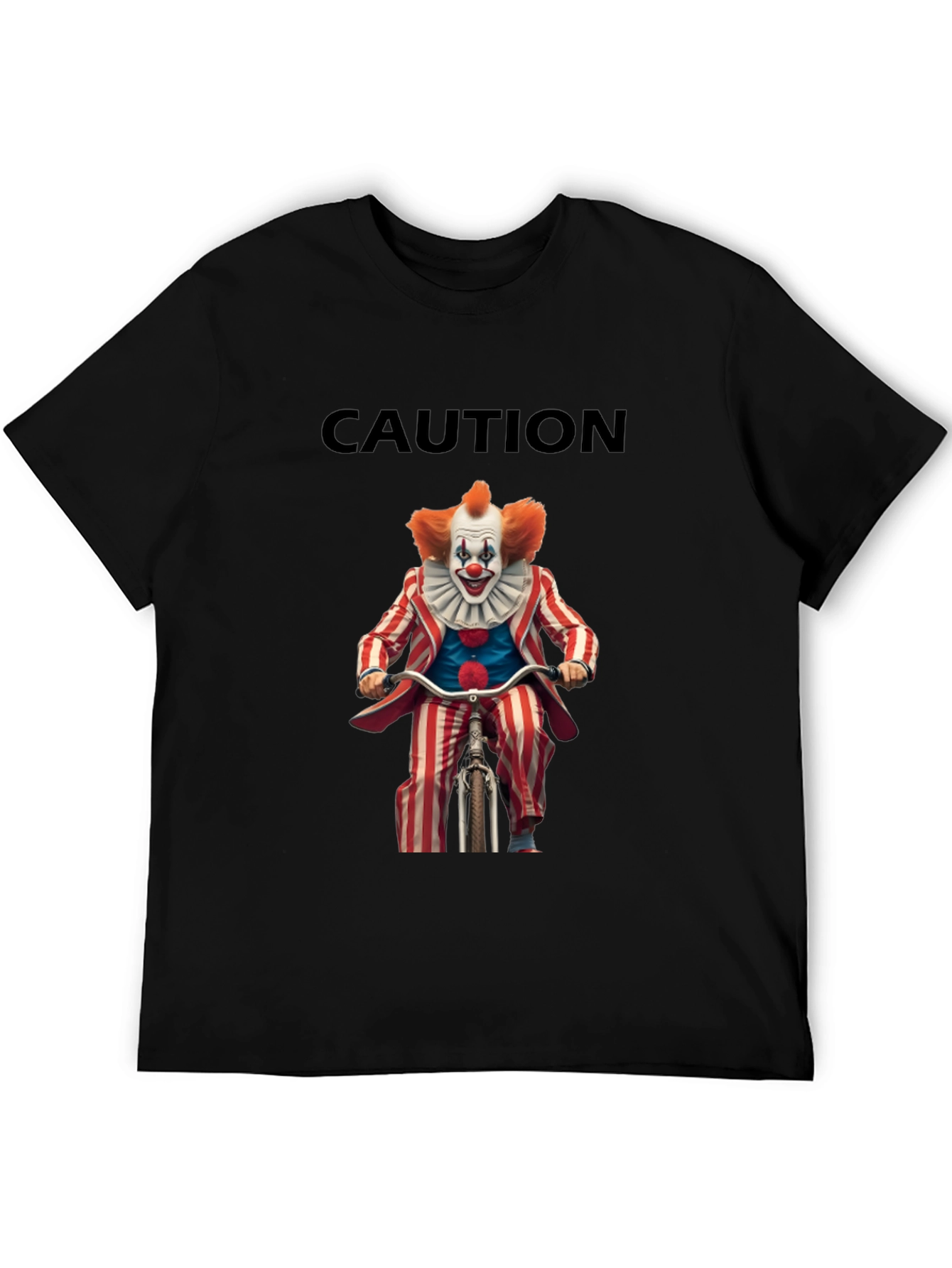 Caution Clown on Bike Graphic T-Shirt