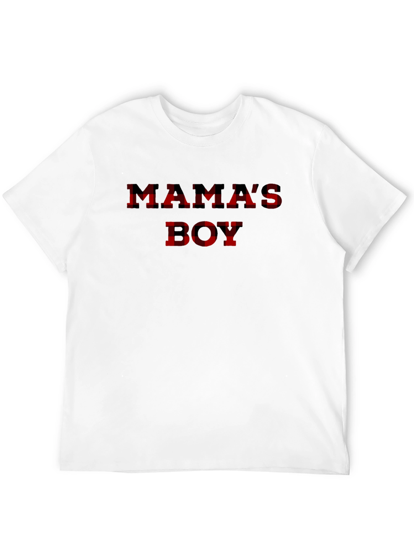 Mamas Boy Plaid T-Shirt - Mens Black Tee