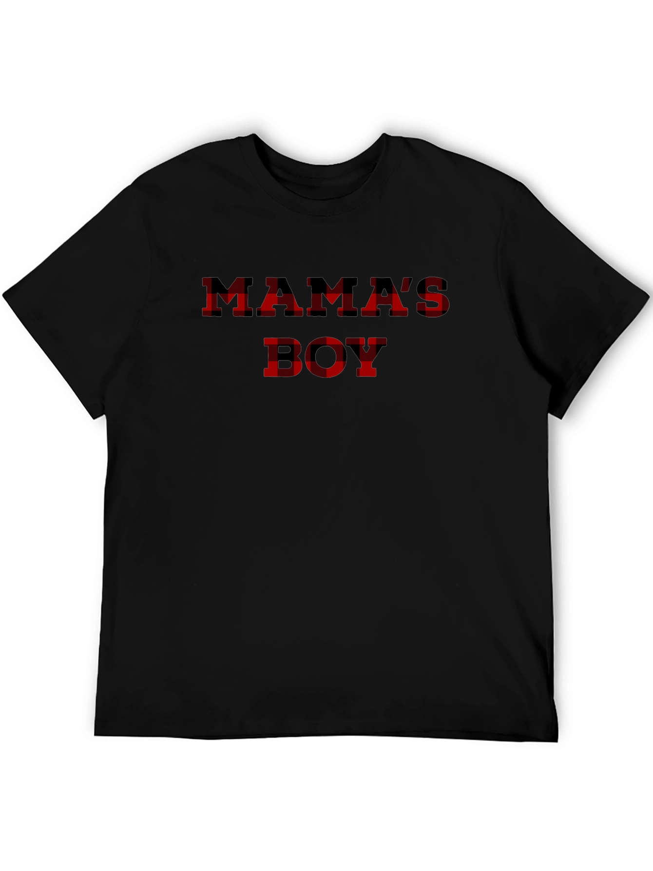 Mamas Boy Plaid T-Shirt - Mens Black Tee