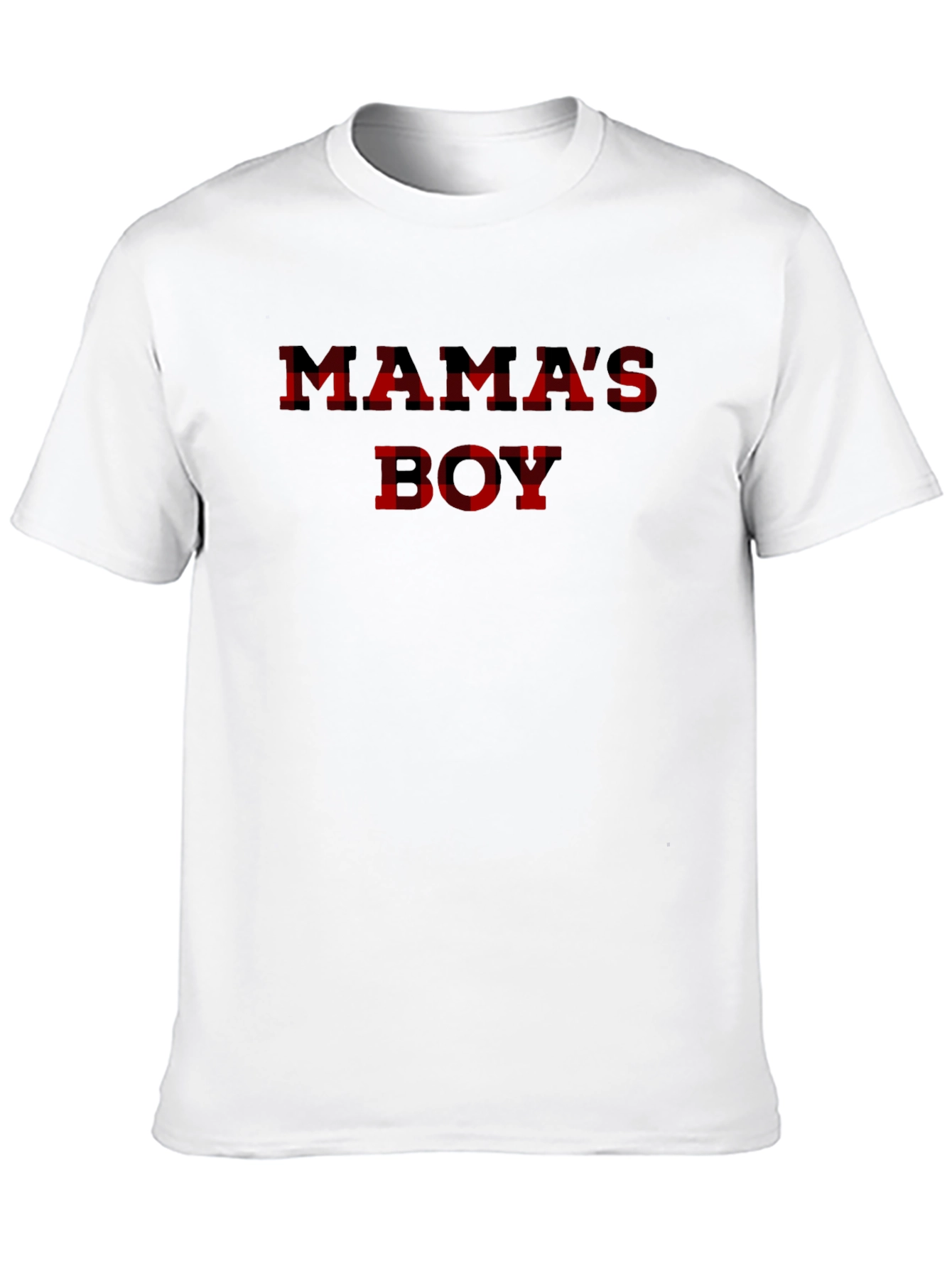 Mamas Boy Plaid T-Shirt - Mens Black Tee