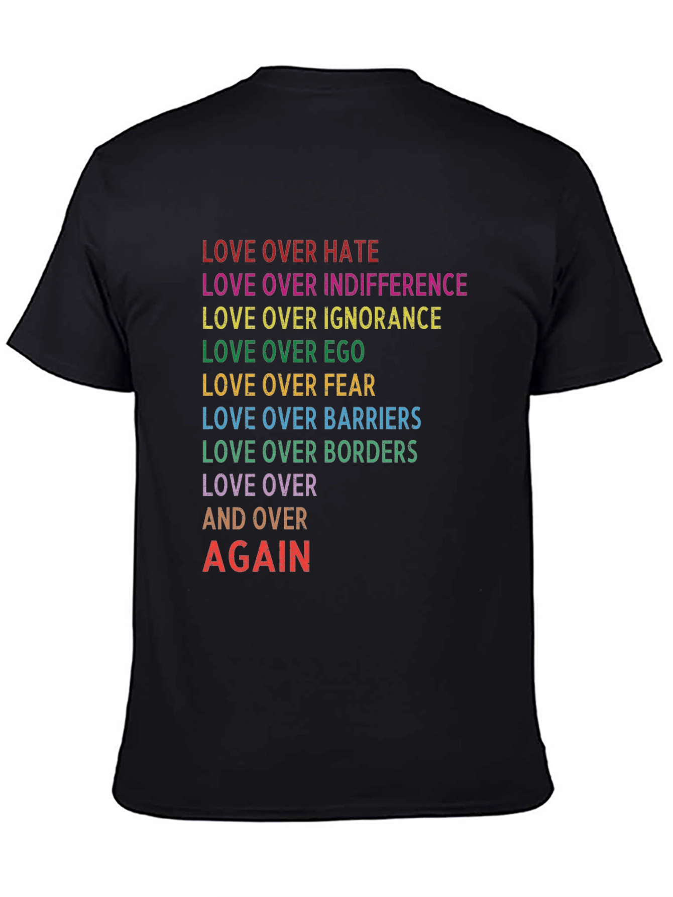 Love Over All Rainbow Text T-Shirt