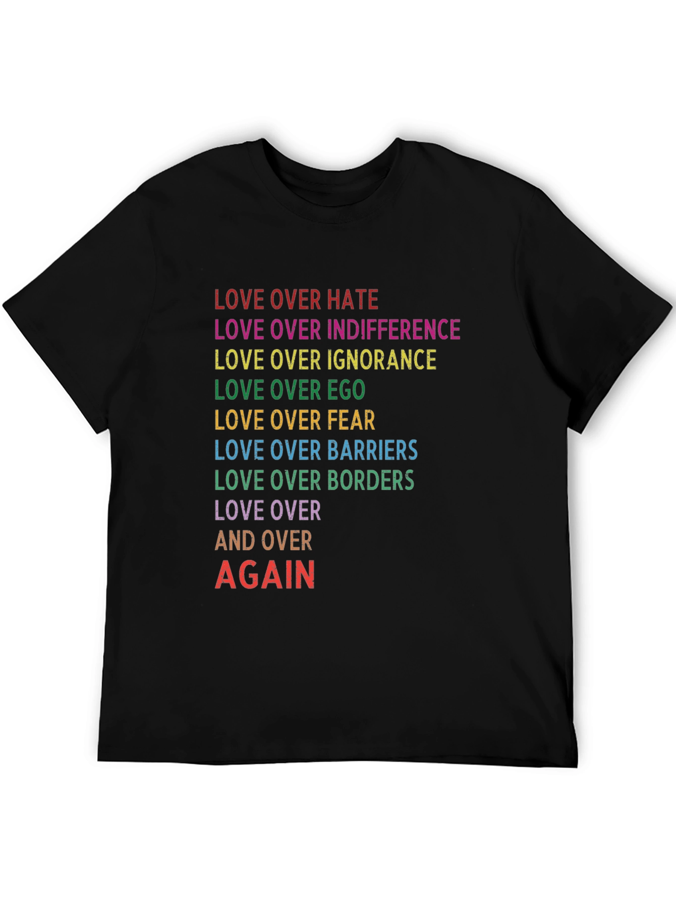 Love Over All Rainbow Text T-Shirt