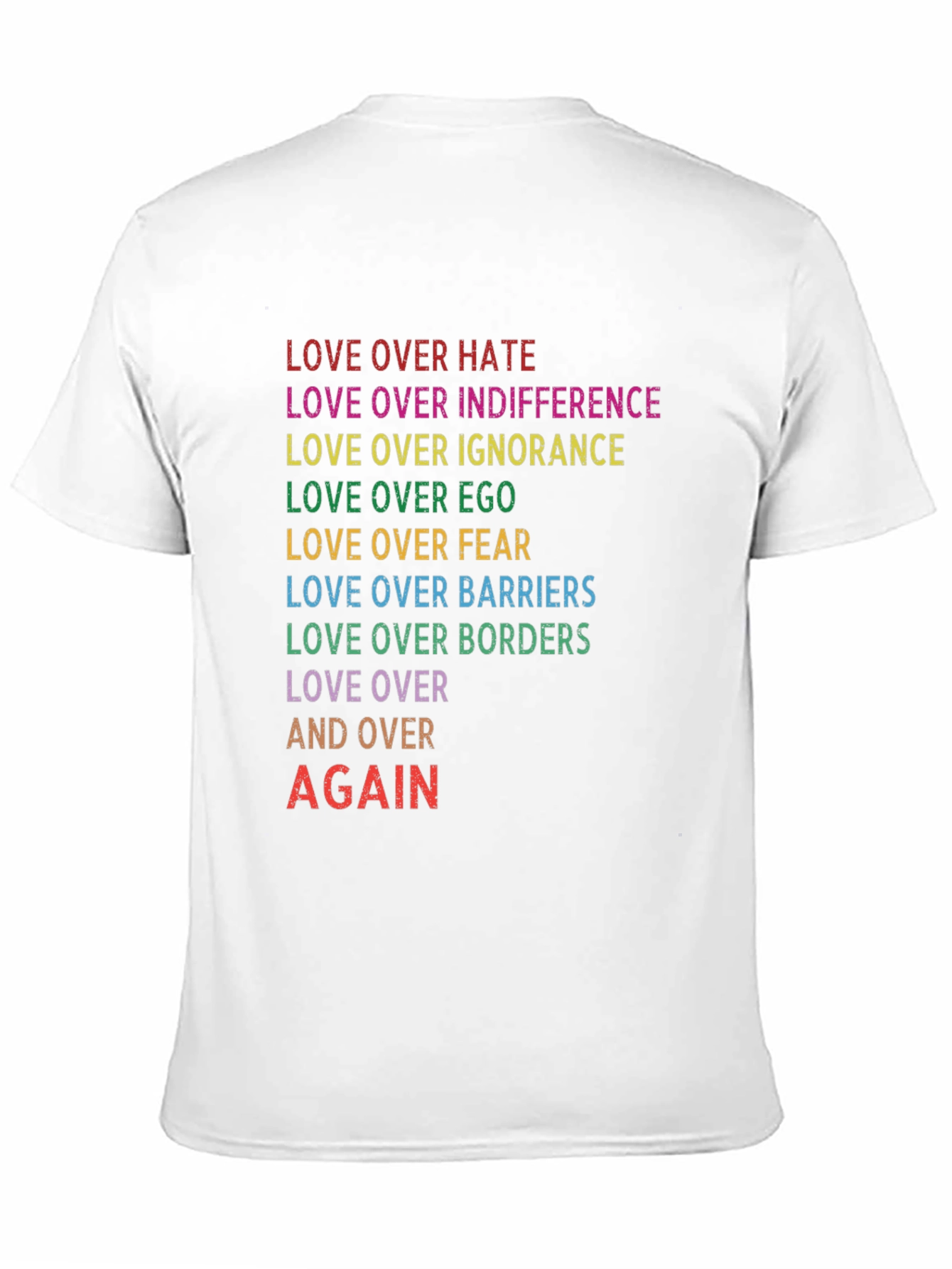 Love Over All Rainbow Text T-Shirt